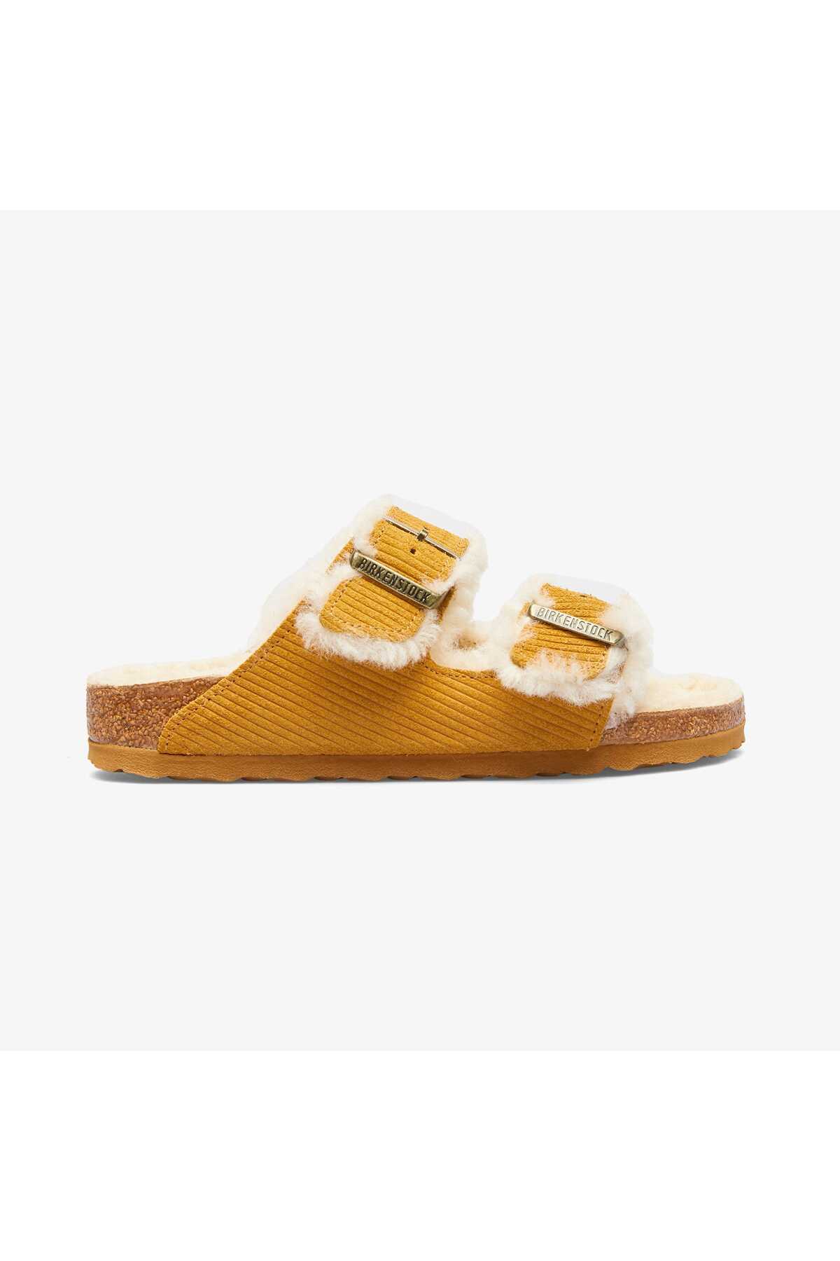 دمپایی زنانه قهوه‌ای جاست‌استپ مدل Arizona Teddy Vl Gepragt Laf بیرکن استاک دمپایی Birkenstock