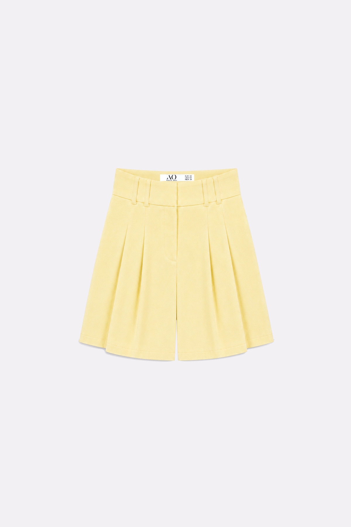 Premium Rovena Double Pleat Detailed Midi Woven Shorts