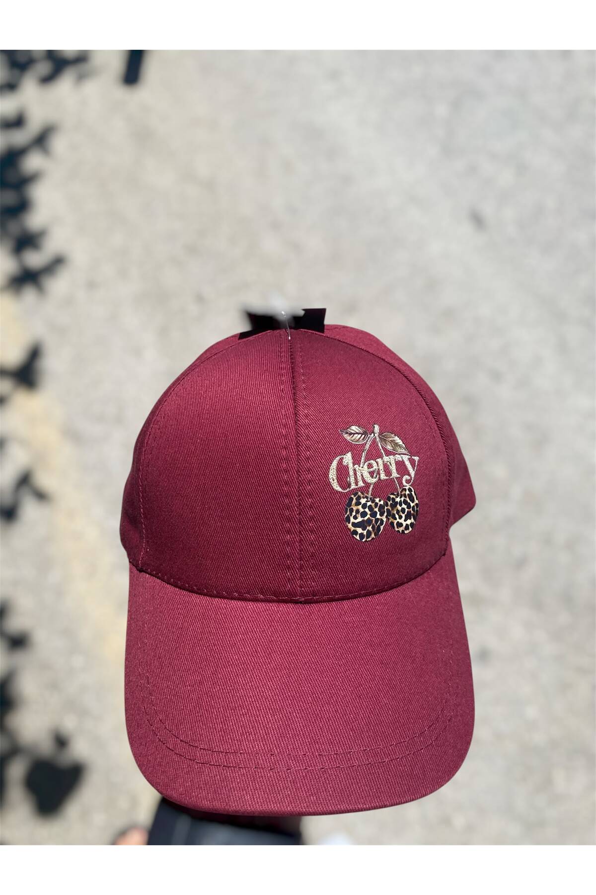 sf collection Cherry Baskılı Kadın Spor Şapka - Ayarlanabilir Pamuklu Cap görsel 4