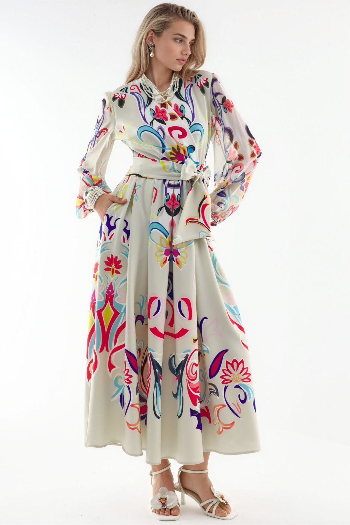 Hiccup Msn Floral Patterned Maxi a Line Dress