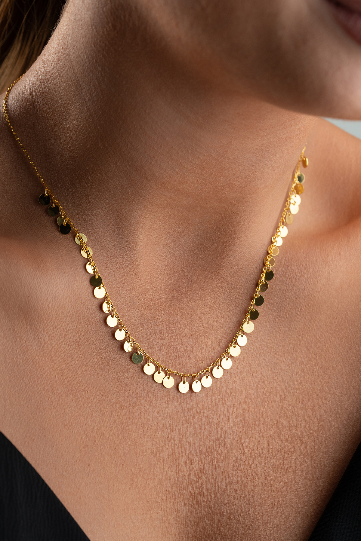 Silvano Jewelry 925 Ayar Gümüş Pullu Zincir Kolye
