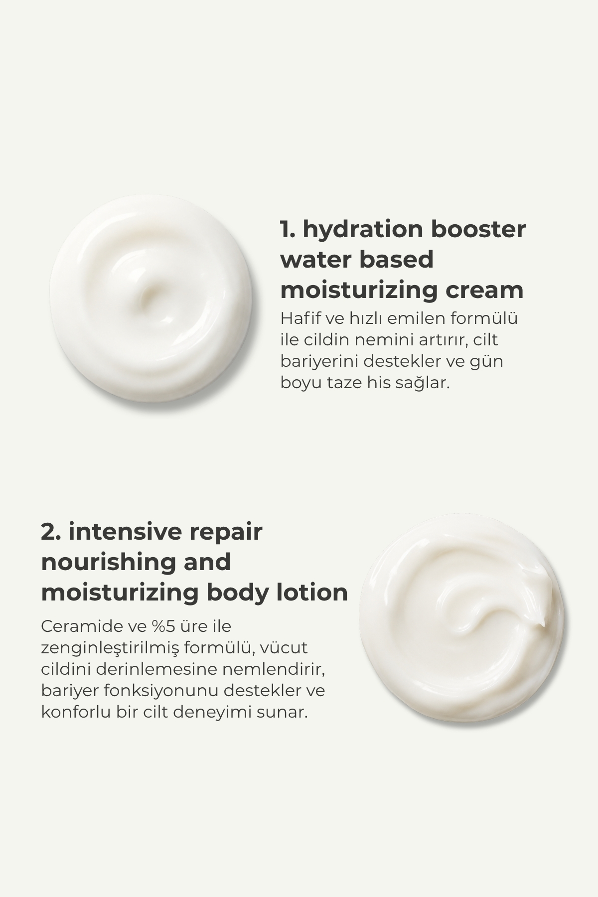 Yoğun Nem Seti, Nemlendirici Krem + Vücut Losyonu |Üre, Ceramide, Centella Asiatica, Hyaluronic Acid — 212 — تصویر 2 از 6