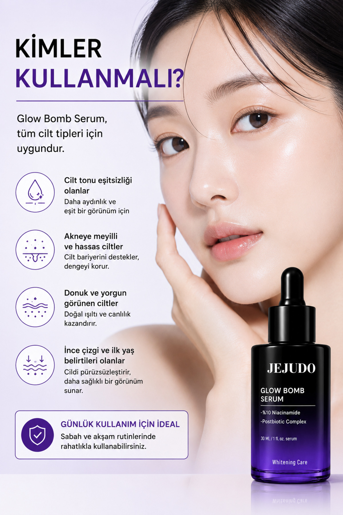 Glow Bomb Serum %10 Niacinamide Cilt Tonu Eşitleyici Leke Karşıtı Aydınlatıcı Yüz Serumu 30 ml — Jejudo2 — تصویر 2 از 4