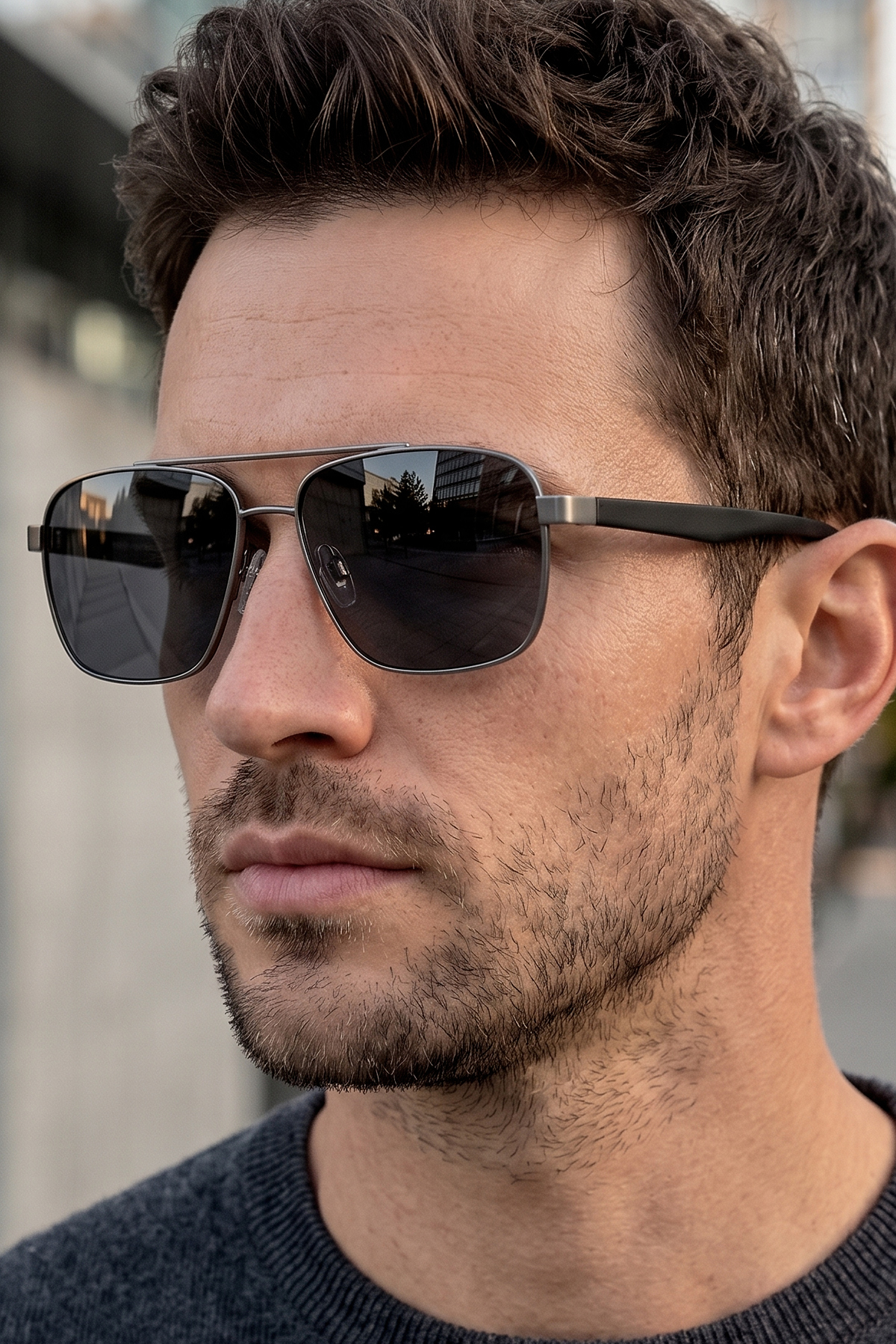 Daniel Klein Polarize - UV400 Koruma Metal Çerçeve Siyah Renk Orijinal Erkek Güneş Gözlüğü 57 Ekartman DKGG77C1