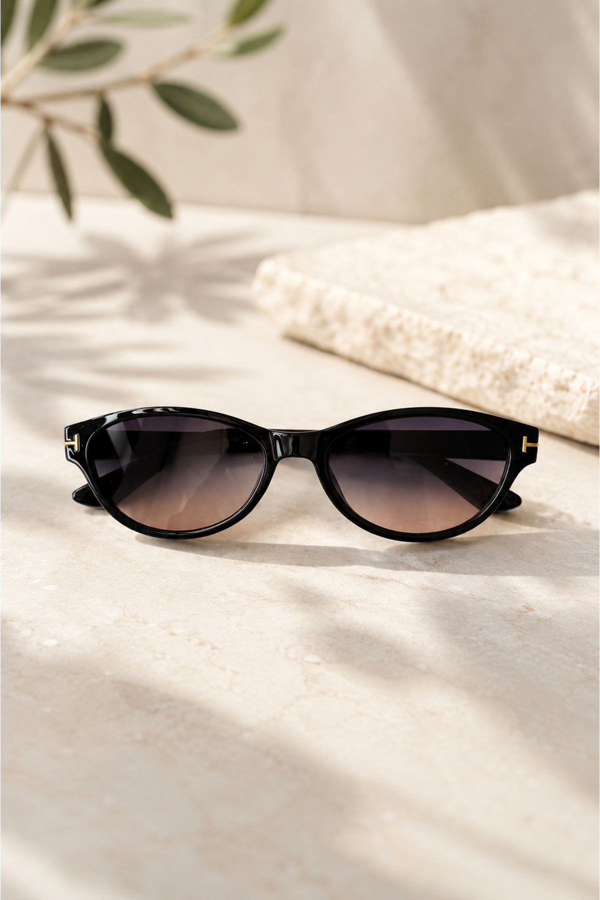PİYESBOUTİQUE Vela Siyah İki Renk Cat Eye Kedi Göz Unisex Kadın Erkek Retro UV400 Şık Klasik Kemik Güneş Gözlüğü görsel 3