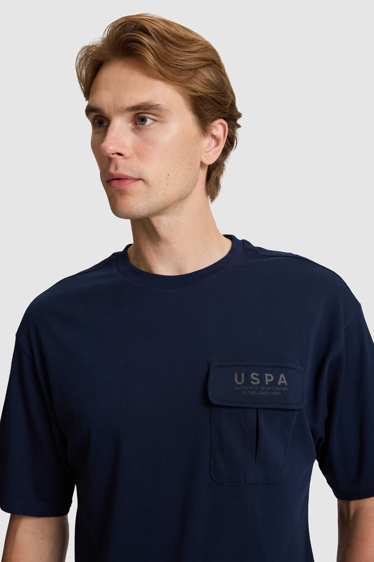 U.S. Polo Assn. Erkek Lacivert Comfort Fit Bisiklet Yaka Tişört 50327021-VR033 görsel 2