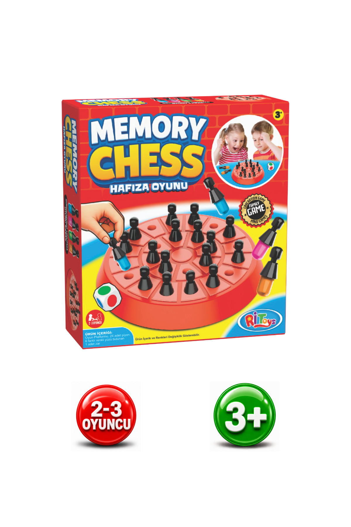 ALAY Ticaret Memory Chess - Zeka Oyunu, Renklerle Hafıza Ve Zihin Geliştirme Satrancı Eğitici Oyuncak