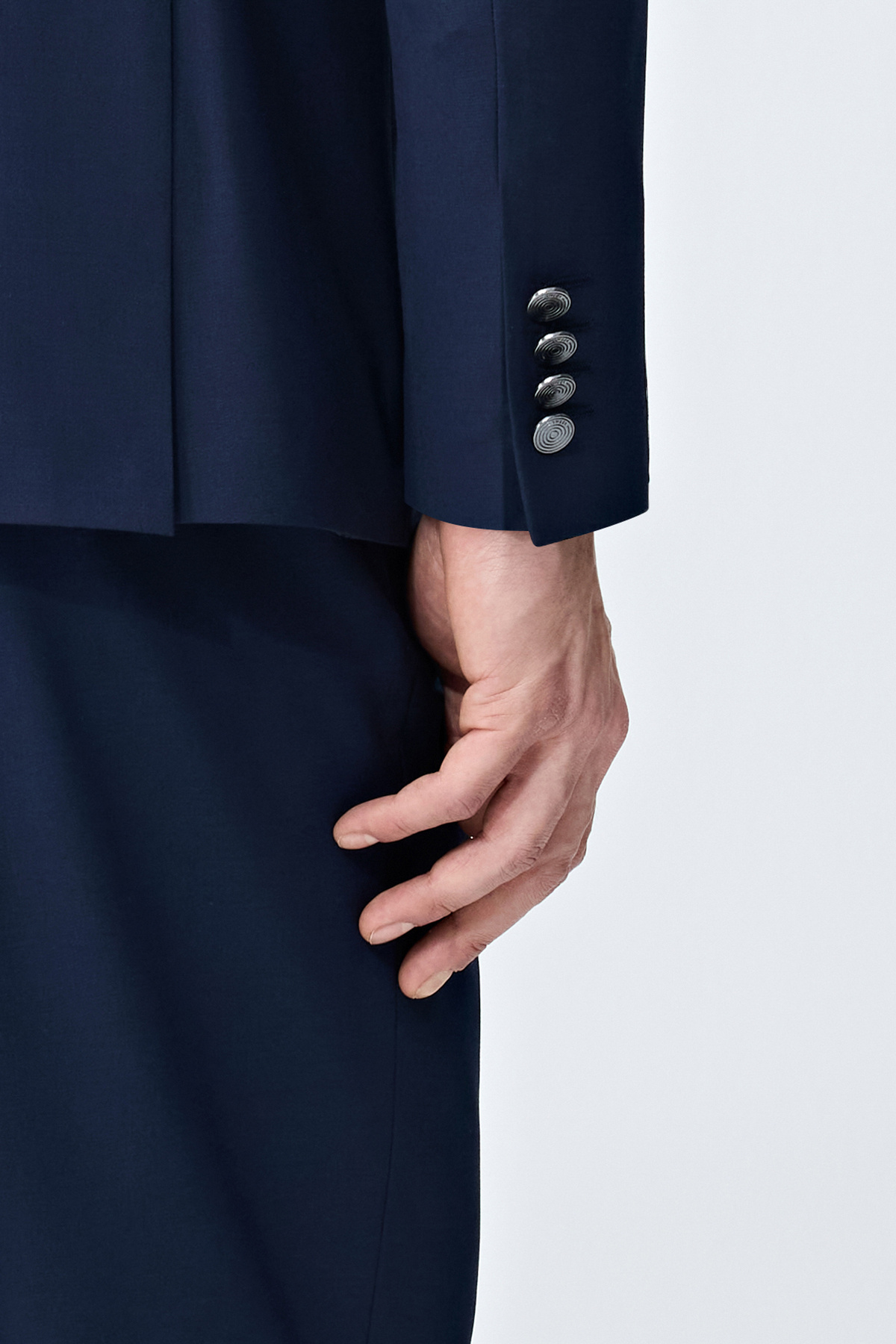 Slim Fit Lacivert Kruvaze Takim Elbise — سرمه‌ای 6TF05KV11580M — تصویر 7 از 8