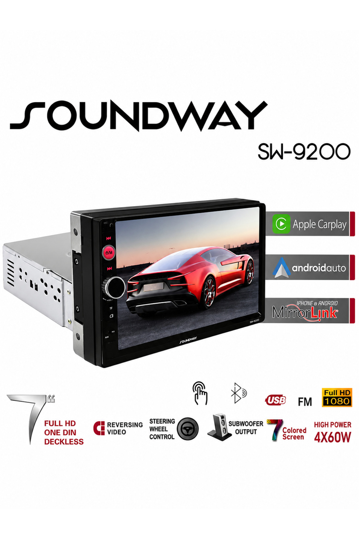 Soundway CARPLAYLİ 7” DABIL TEYP - Fiyatı, Yorumları