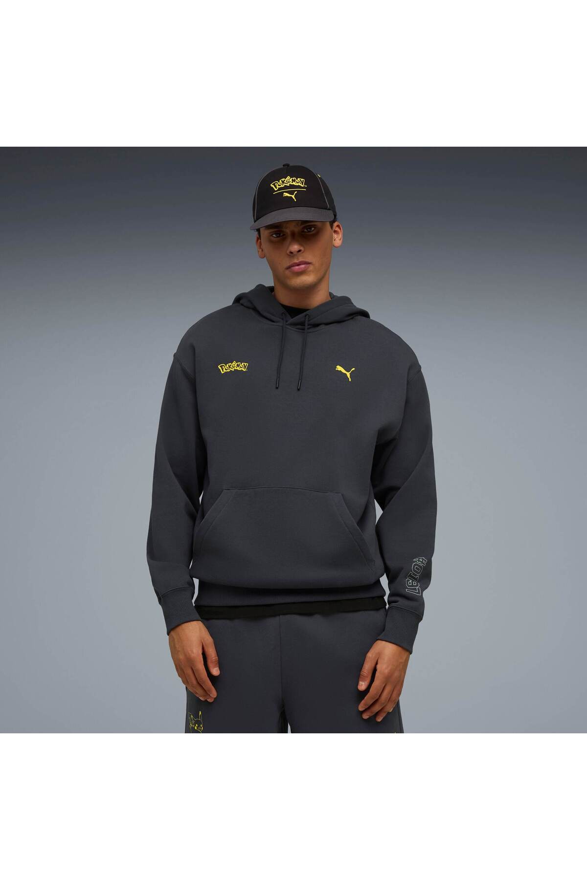 Puma x POKÉMON GRAPHIC Erkek Geniş Kesim Kapüşonlu SWEATSHIRT görsel 7