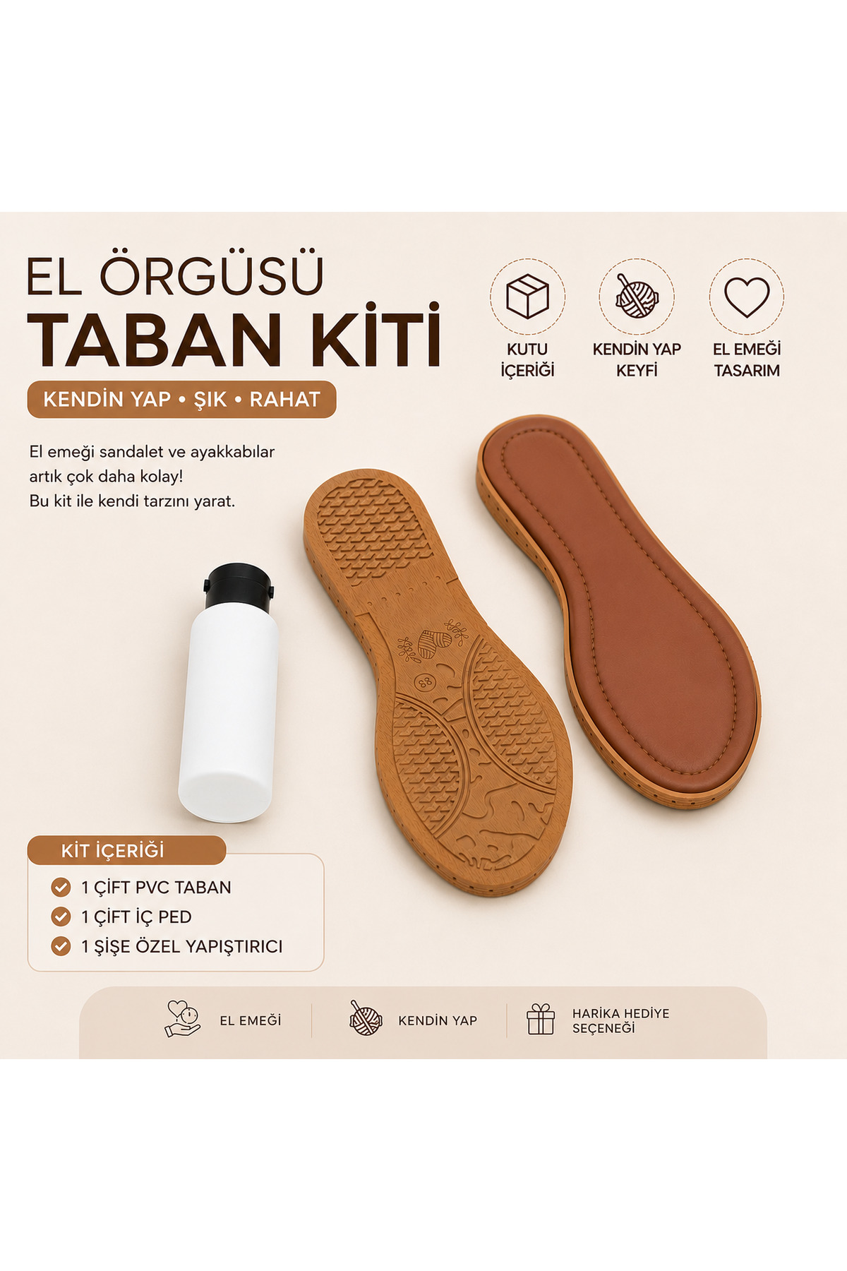 DH Tuhafiye EL Örgü Delikli Taban Kit