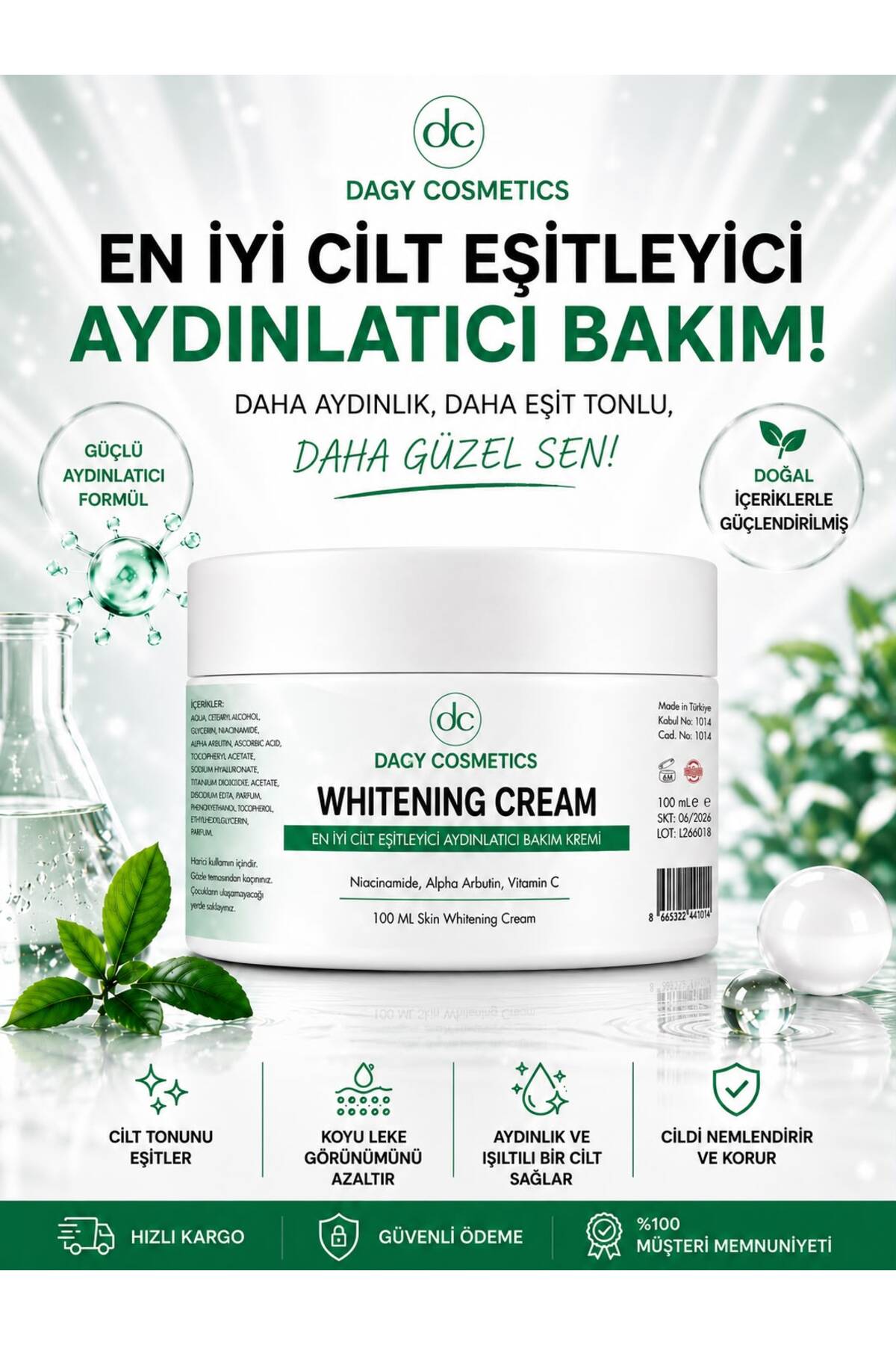 Cilt Beyazlatıcı, Aydınlatıcı Leke Karşıtı Bakım Kremi 100ml — kjkyrhj — تصویر 3 از 4