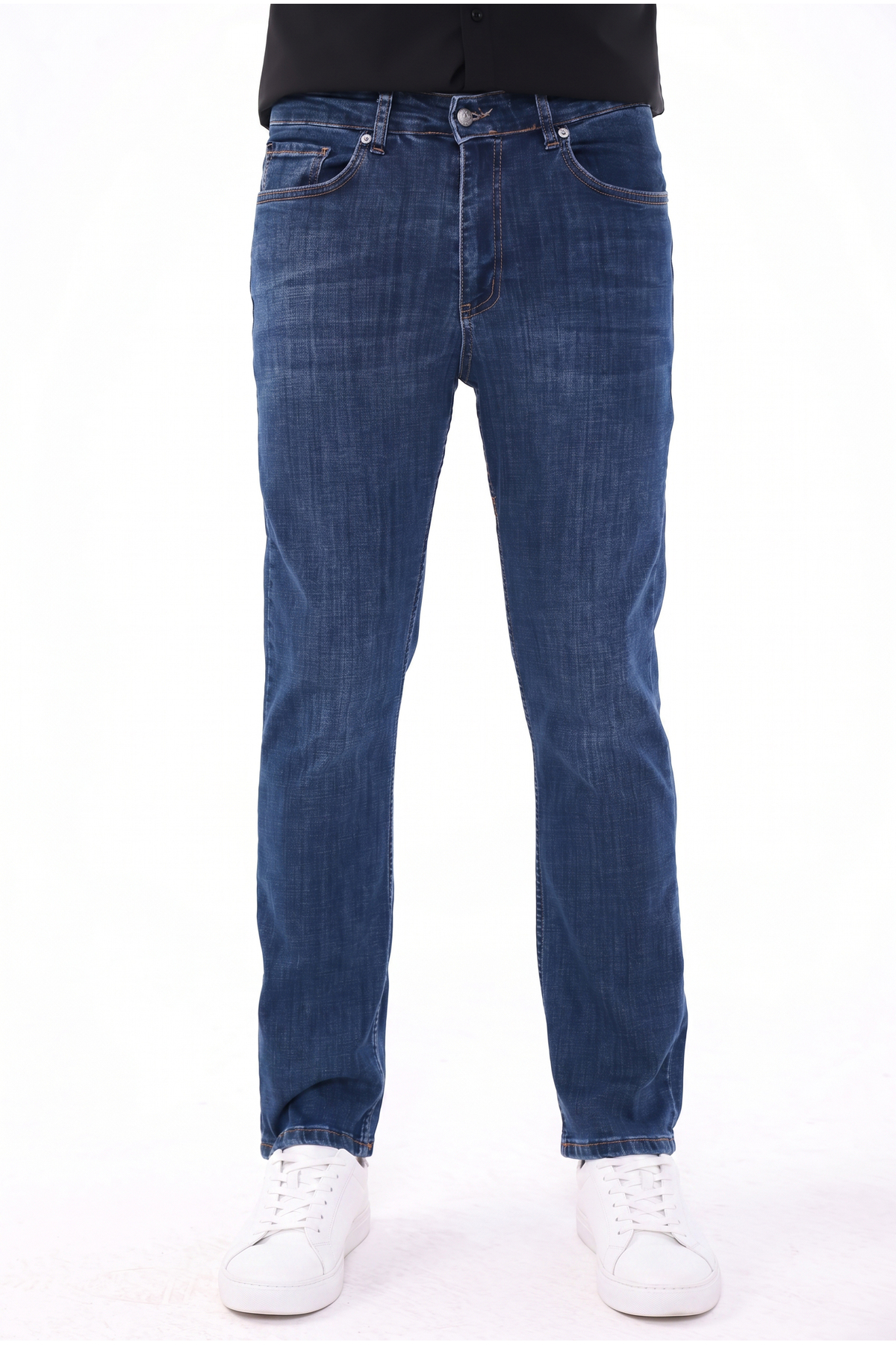 blayn jeans Men's Dark Navy Blue Non-Kneeling Cotton Flexible Denim Jean Jeans Regular Fit