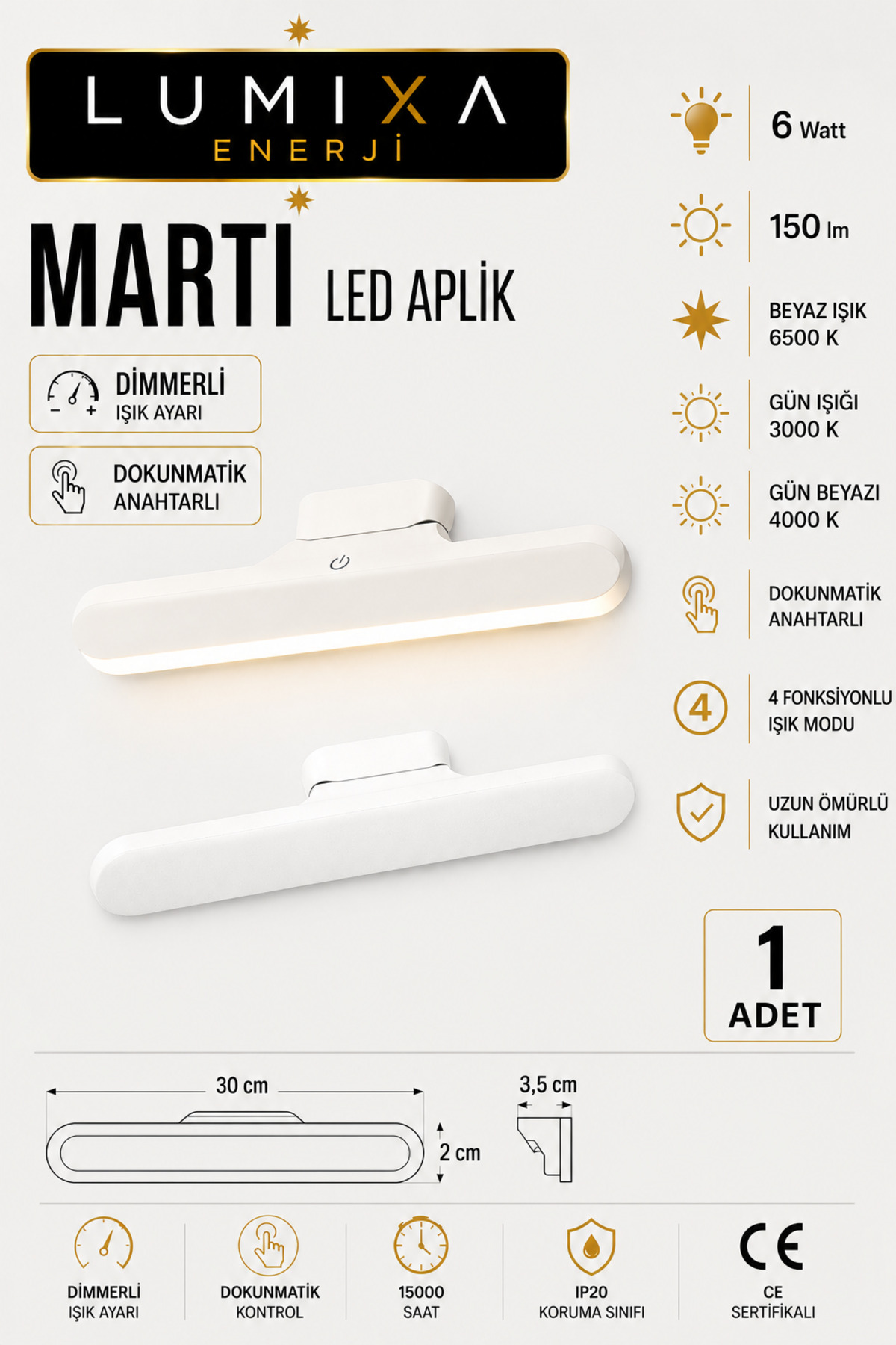 LUMIXON SPOT LED 開封済 新品 未使用 LUMIXA ENERJİ 6 WATT ŞARJLI LED IŞIK USB ŞARJLI KABLOSUZ