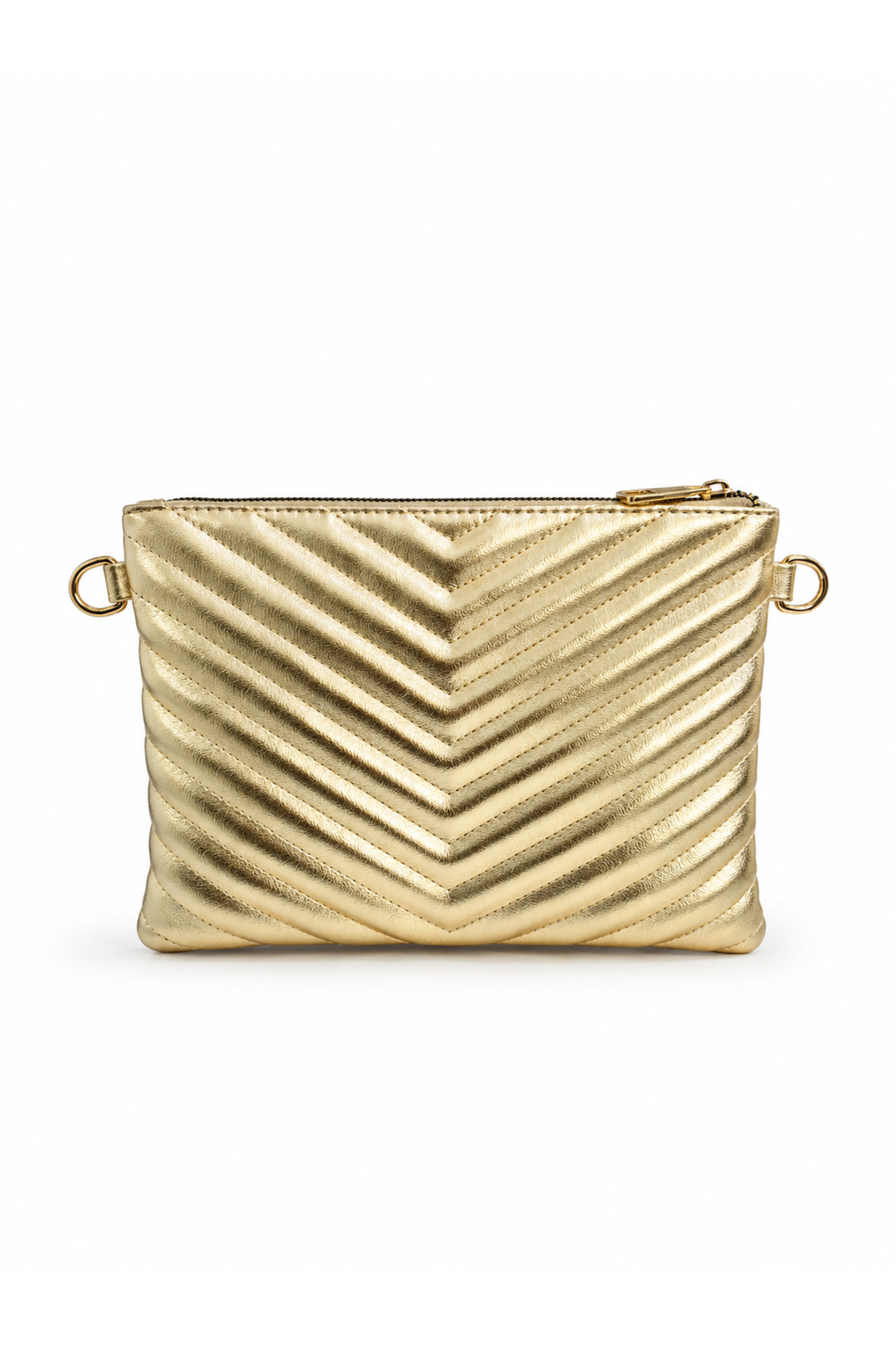 Sanmorris Kadın Suni Deri Ayarlanabilir Çapraz Ve El Askılı Portföy, Clutch Çanta S-1407 GOLD görsel 3