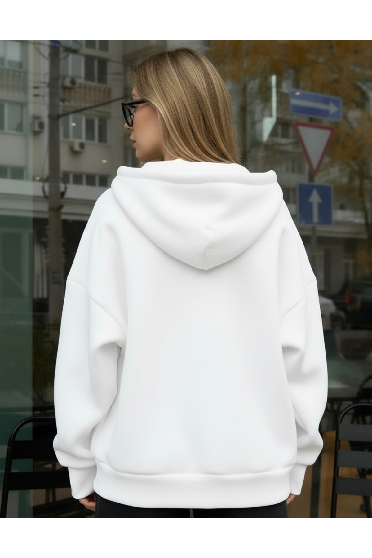 YAKAMEL KADIN OVERSİZE KAPÜŞONLU FERMUARLI HIRKA SWEATSHIRT görsel 3