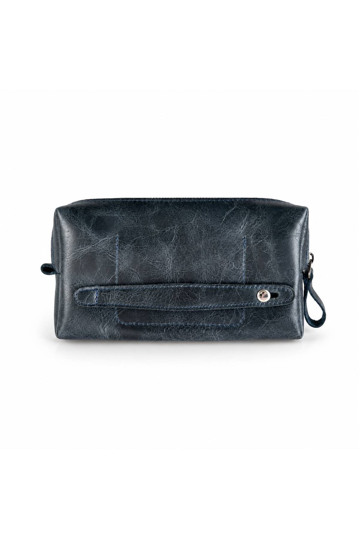 ÖzkanAccessory Capella Hakiki Deri Lacivert Unisex El Çantası görsel 2