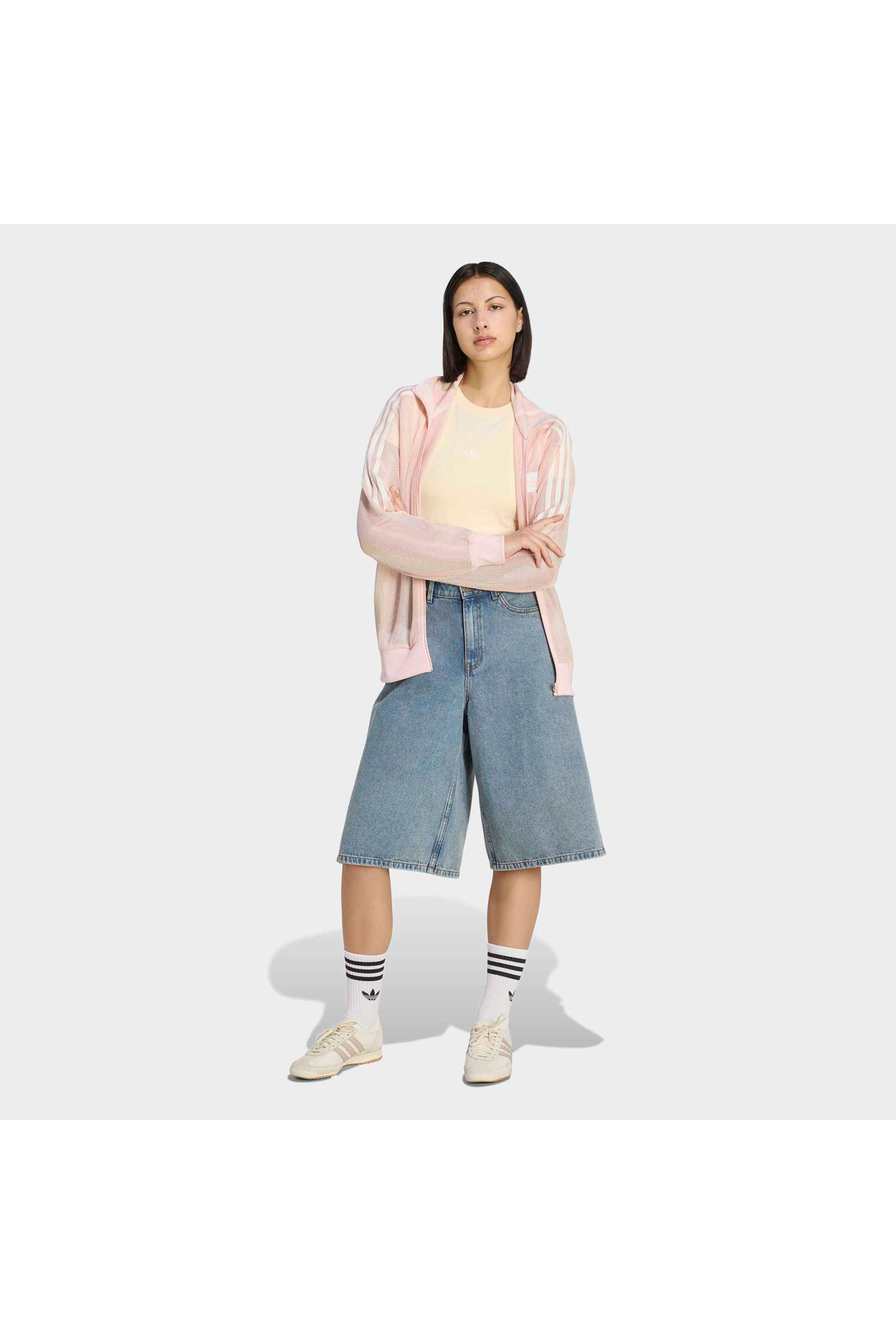 adidas Originals Summer Glow Knitted Firebird Kadın Pembe Ceket (KY2031) görsel 3