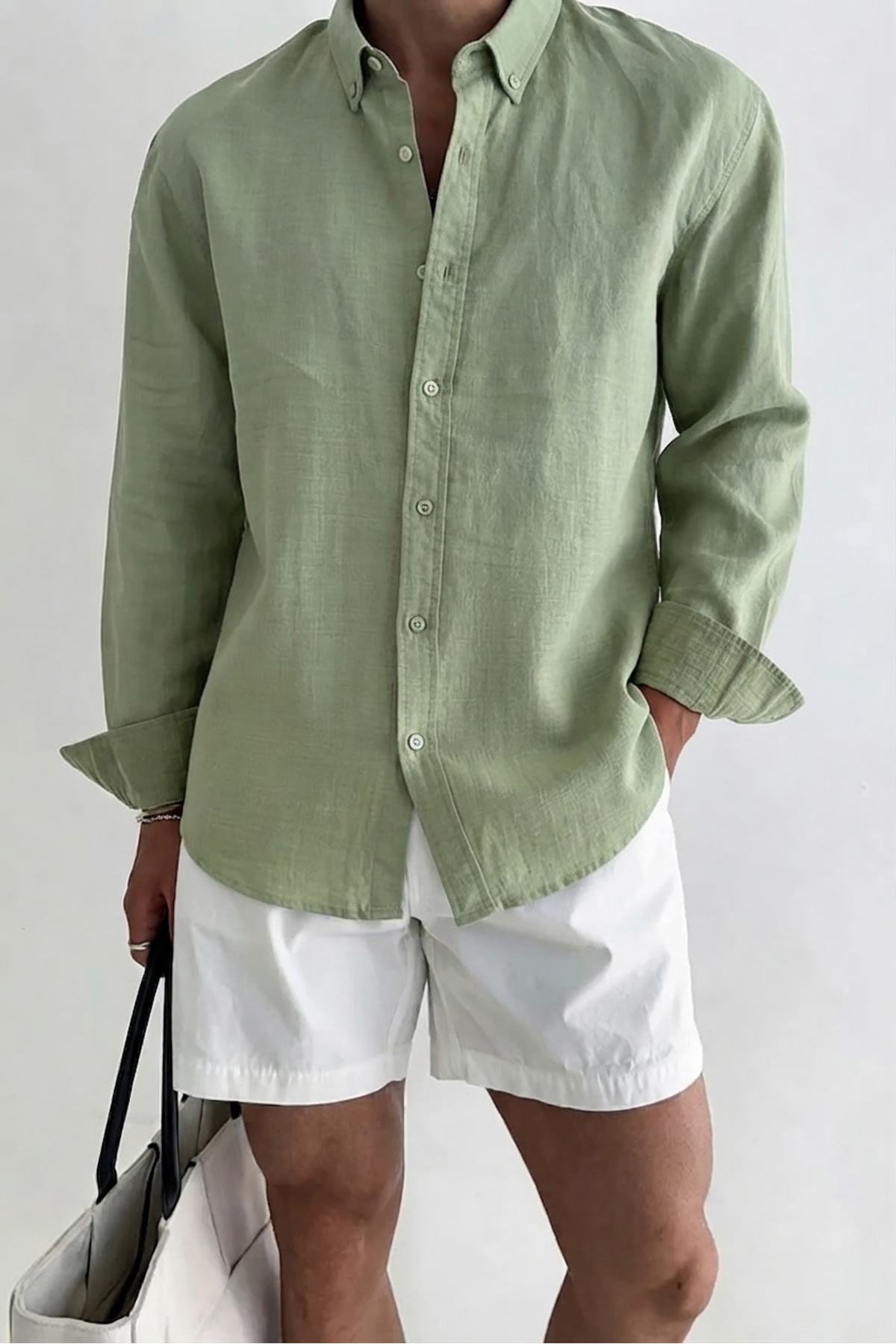 HYMAN Men's Oversized Linen Look Shirt