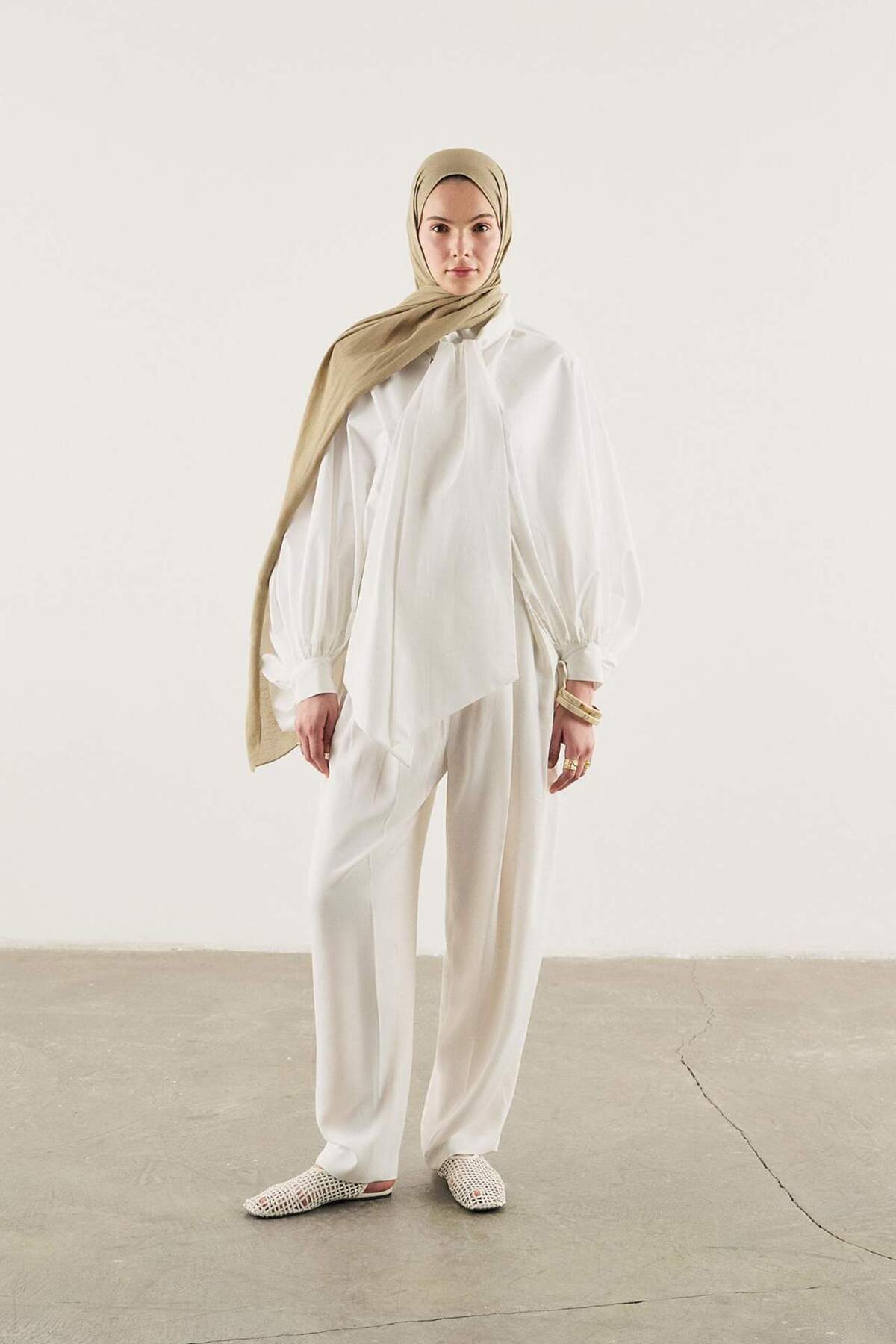 DeFacto Fresh Scarfs X DeFacto Premium Nude Keten Şal I1758AX26SM görsel 5