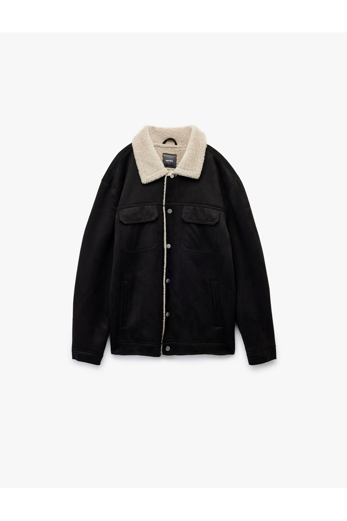 Koton Kapaklı Cepli Çıtçıt Düğme Detaylı Slim Fit İçi Peluş Yaka Suni Süet Ceket görsel 7