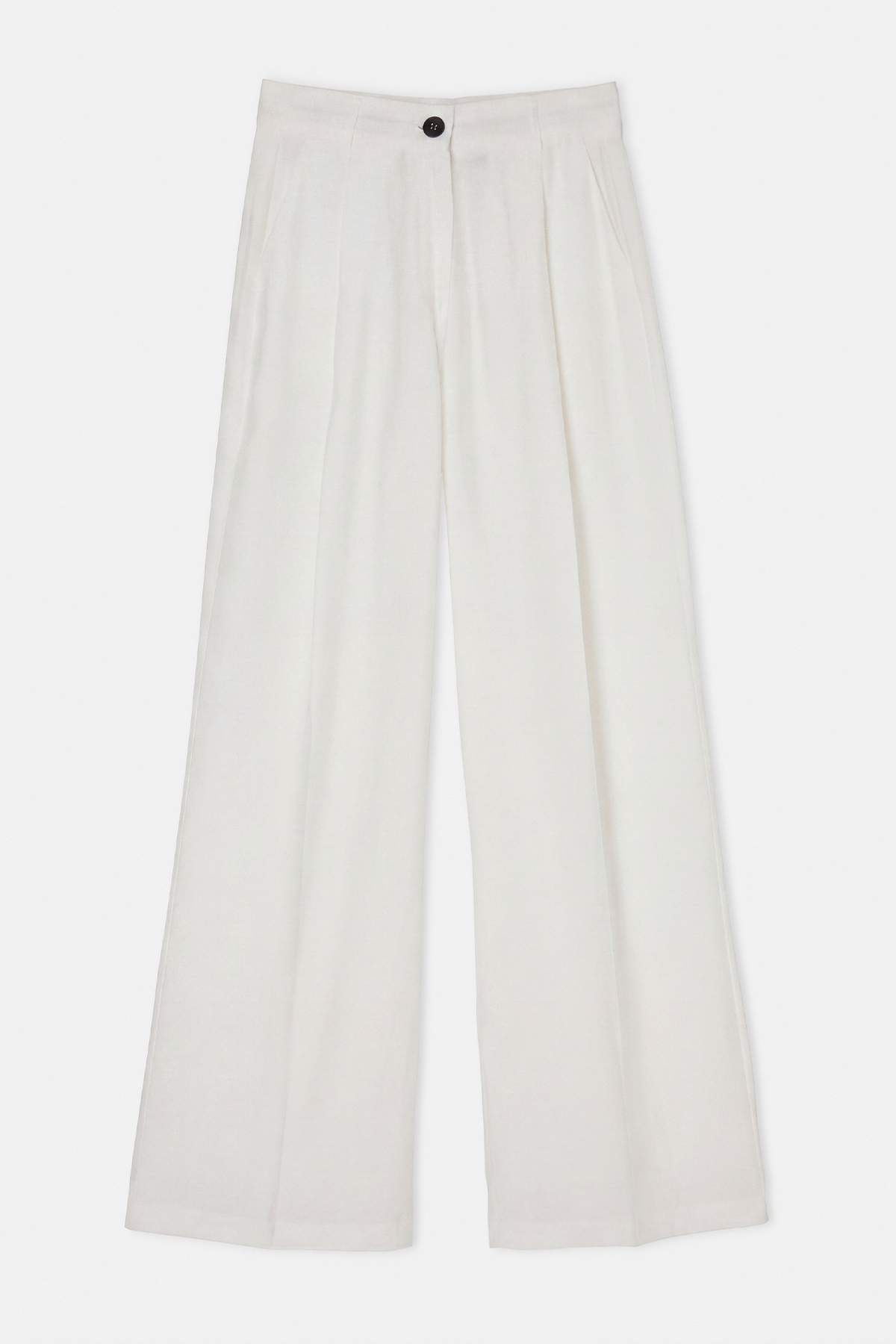 Trendyol Kollektion Ecru Drapierte, plissierte Hose mit weitem Bein TWOSS26PL...