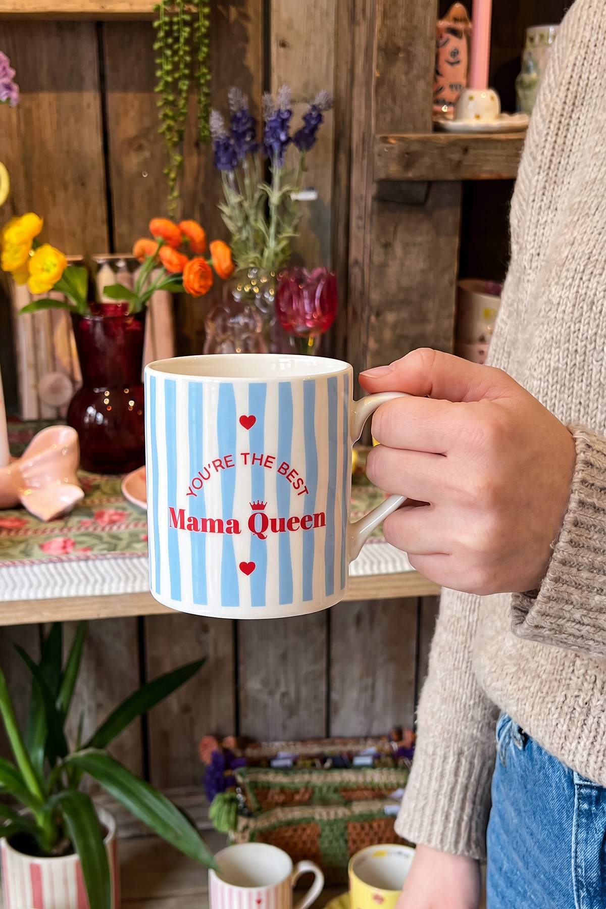 Trendyol Home Mama Queen Porcelain Mug Blue 320 Cctphss26Up00026