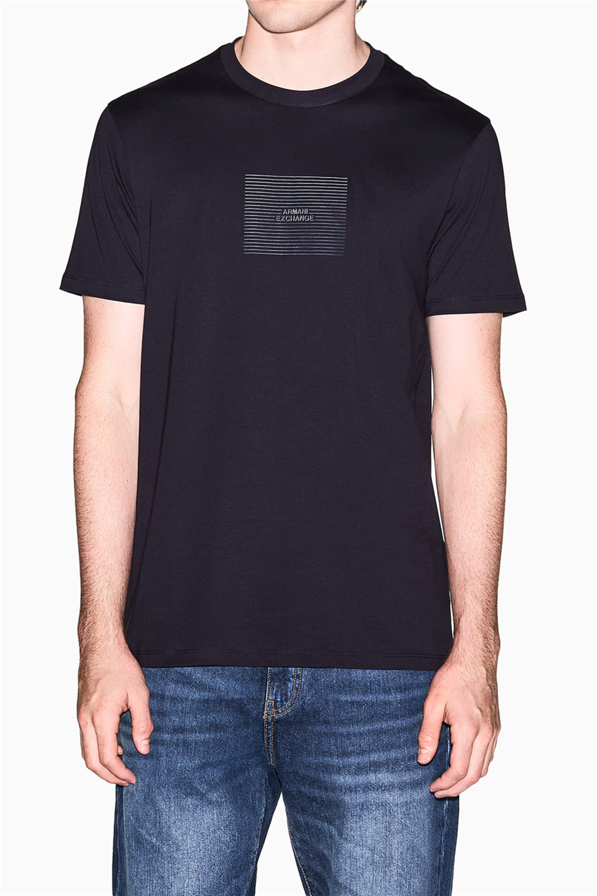 تی‌شرت یقه گرد مردانه سرمه‌ای آرمانی اکسچنج تی شرت Armani Exchange
