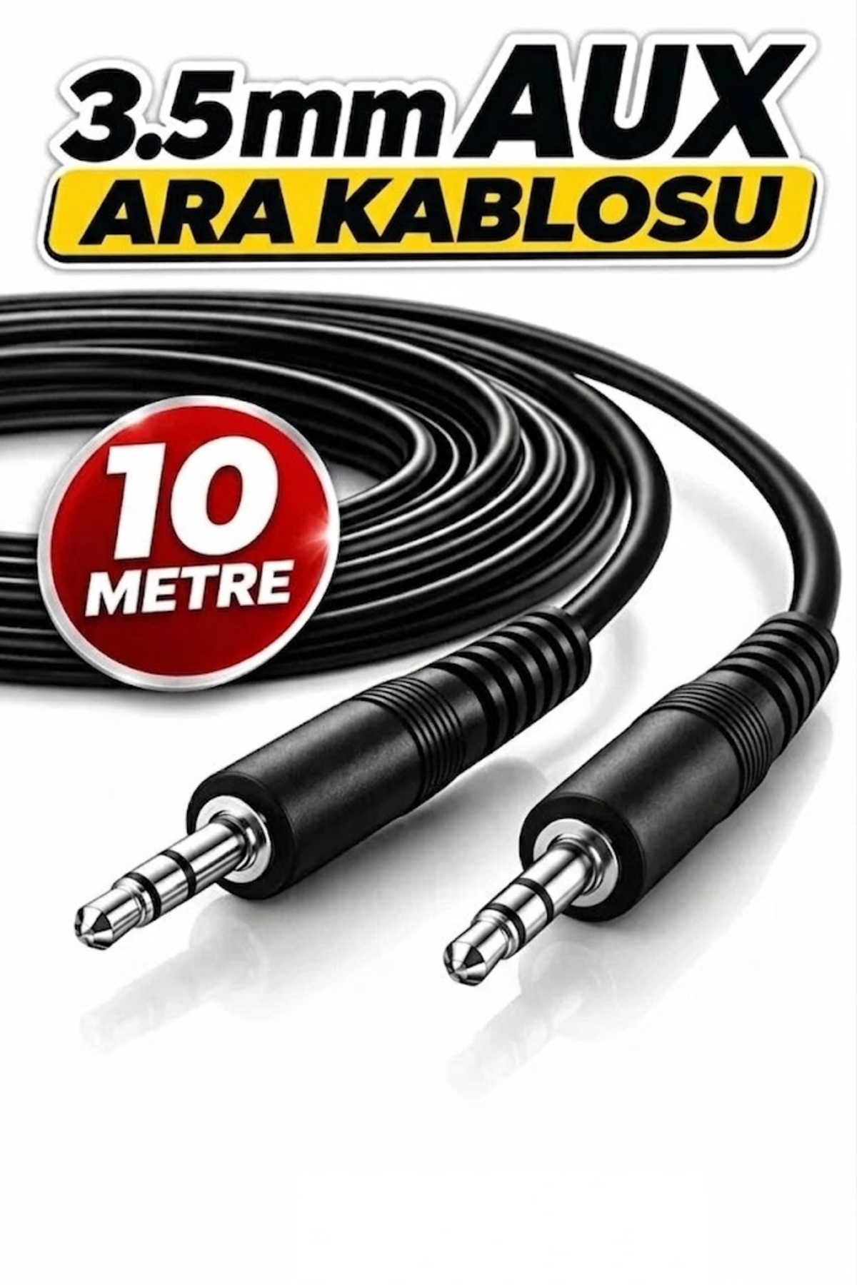 10 Metre 10mt 3.5mm Aux Kablo Erkek To Erkek Bilgisayar Macbook MP3 Araba TV Cep Telefonu Hoparlör Uyumlu Aux Ara Kablosu