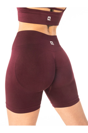 HARSFIT KADIN YÜKSEK BEL SCRUNCH TOPARLAYICI BORDO KISA ŞORT TAYT 13 CM PUSH ...