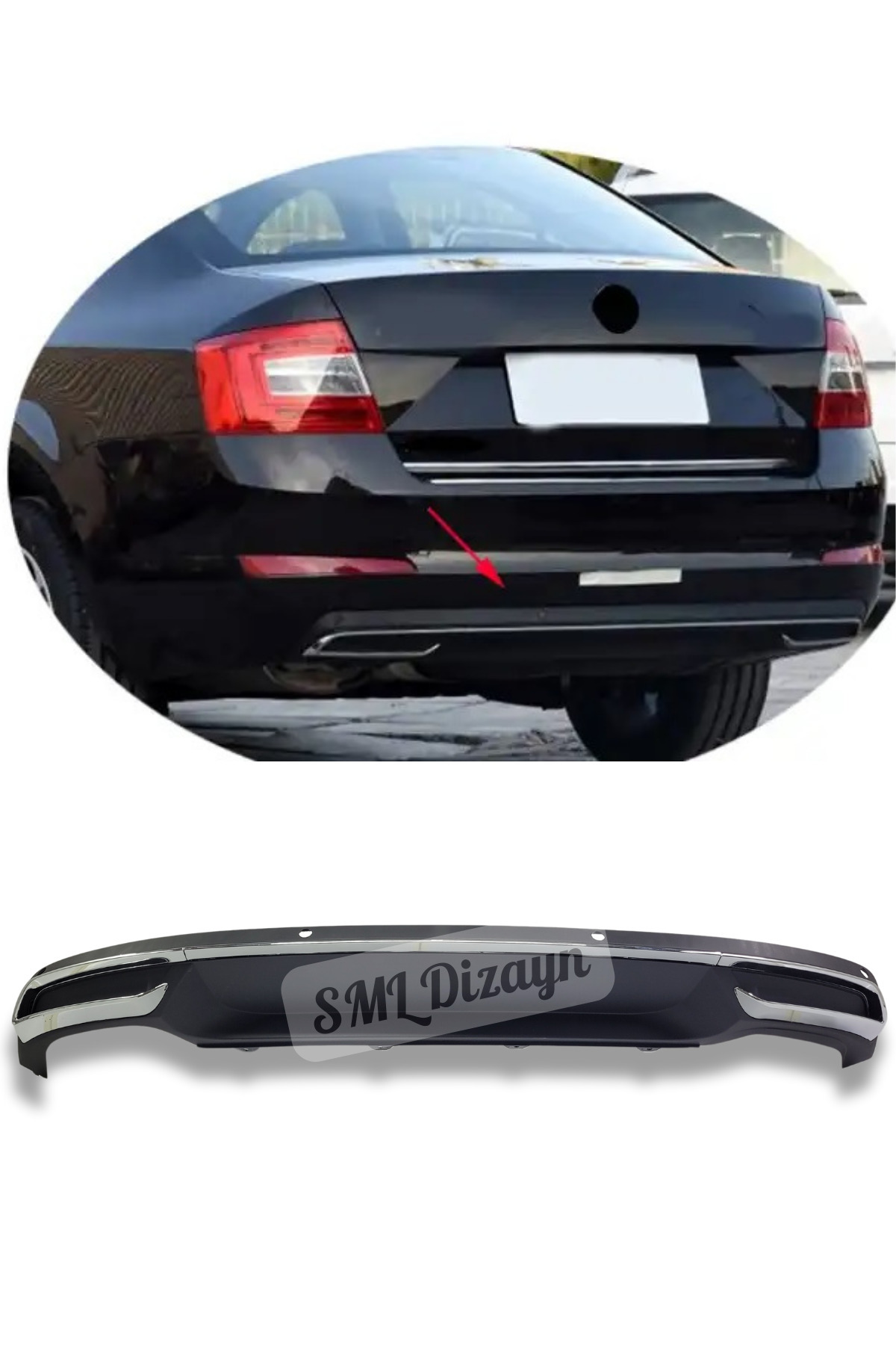 SML Dizayn Skoda Octavia 2013-2020 Egzoz Difüzör-Difizör PLASTİK