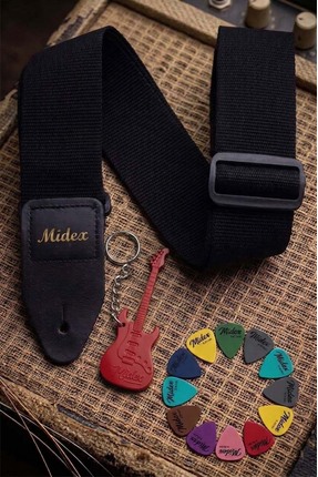 Midex ASM-26BK Gitar Omuz Askısı Siyah Renk 89-155cm (Pena Hediye)
