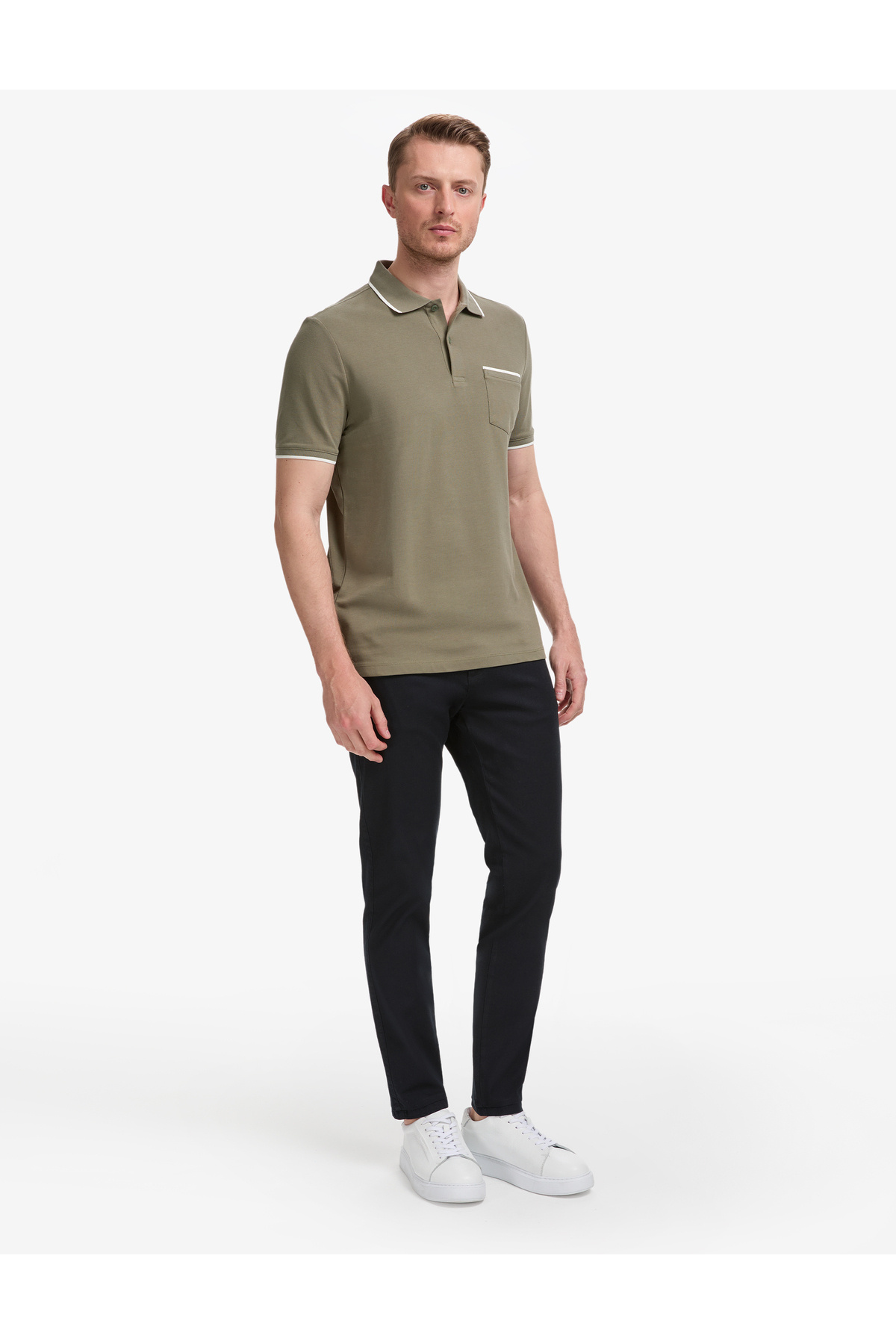 شلوار کتان اسلیم فیت سرمه‌ای ۵۰۲۸۹۱۹۴-VR033 پیر کاردین شلوار Pierre Cardin
