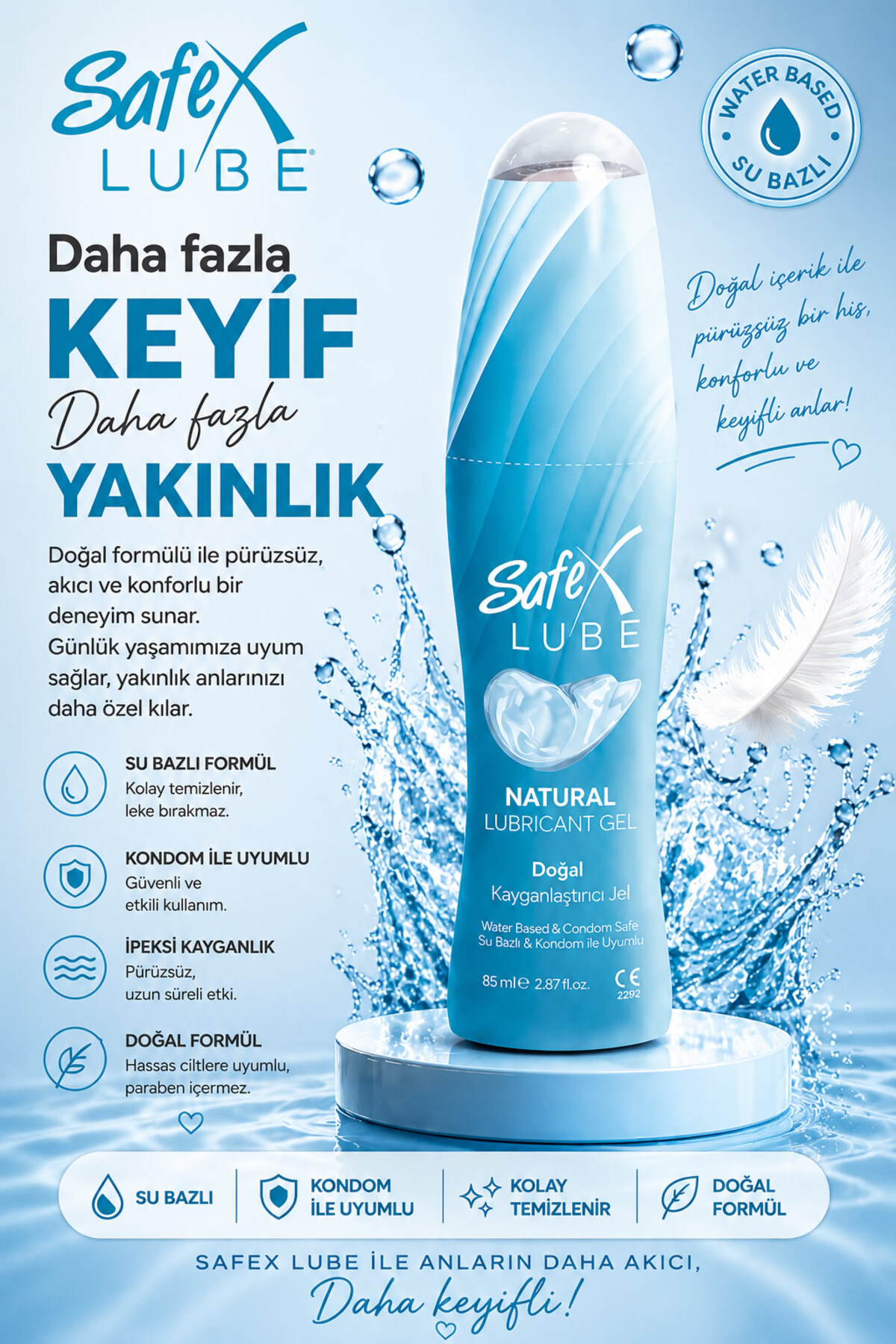 Safex Lube Kayganlaştırıcı Jel Sade 85 ml. - Fiyatı, Yorumları