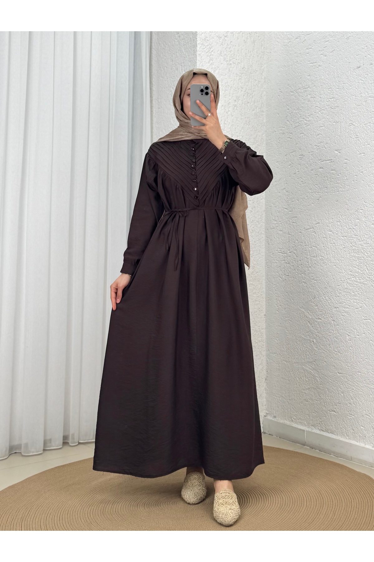 Sunny Ribbed Modal Dress-NA2407 Brown