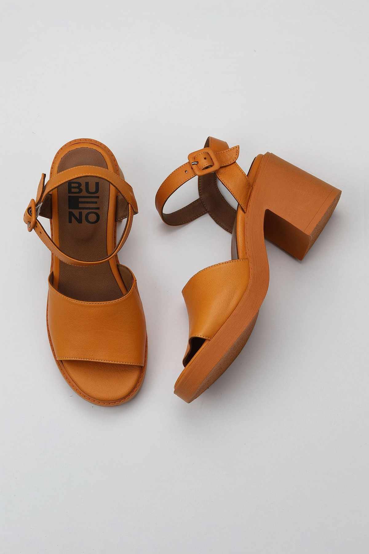 Orange Leather Women's Heeled Sandals 01wy12502