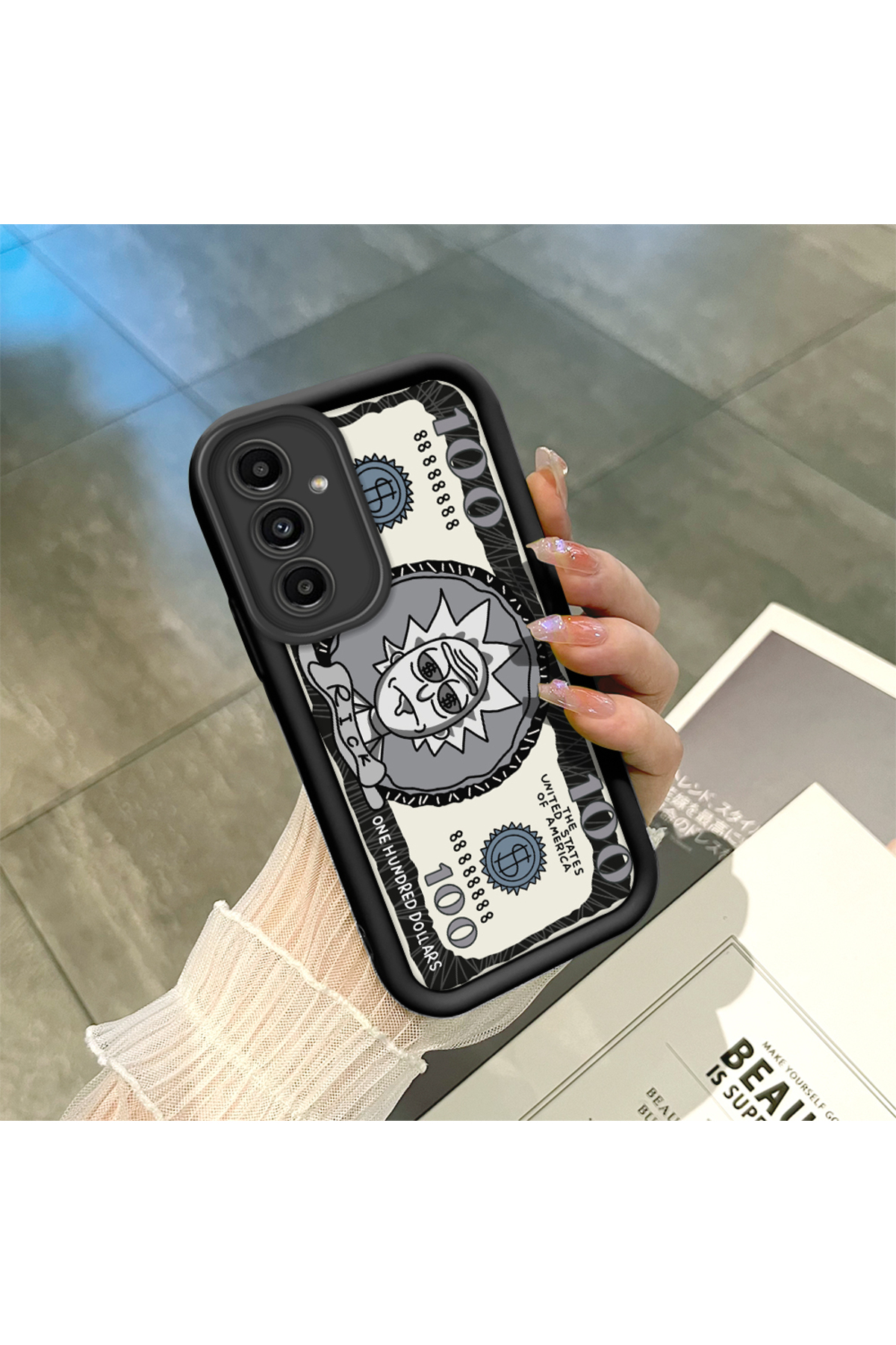 Black Silicone Fun Pattern Shock Absorber Phone Case for Samsung Galaxy A13 5G