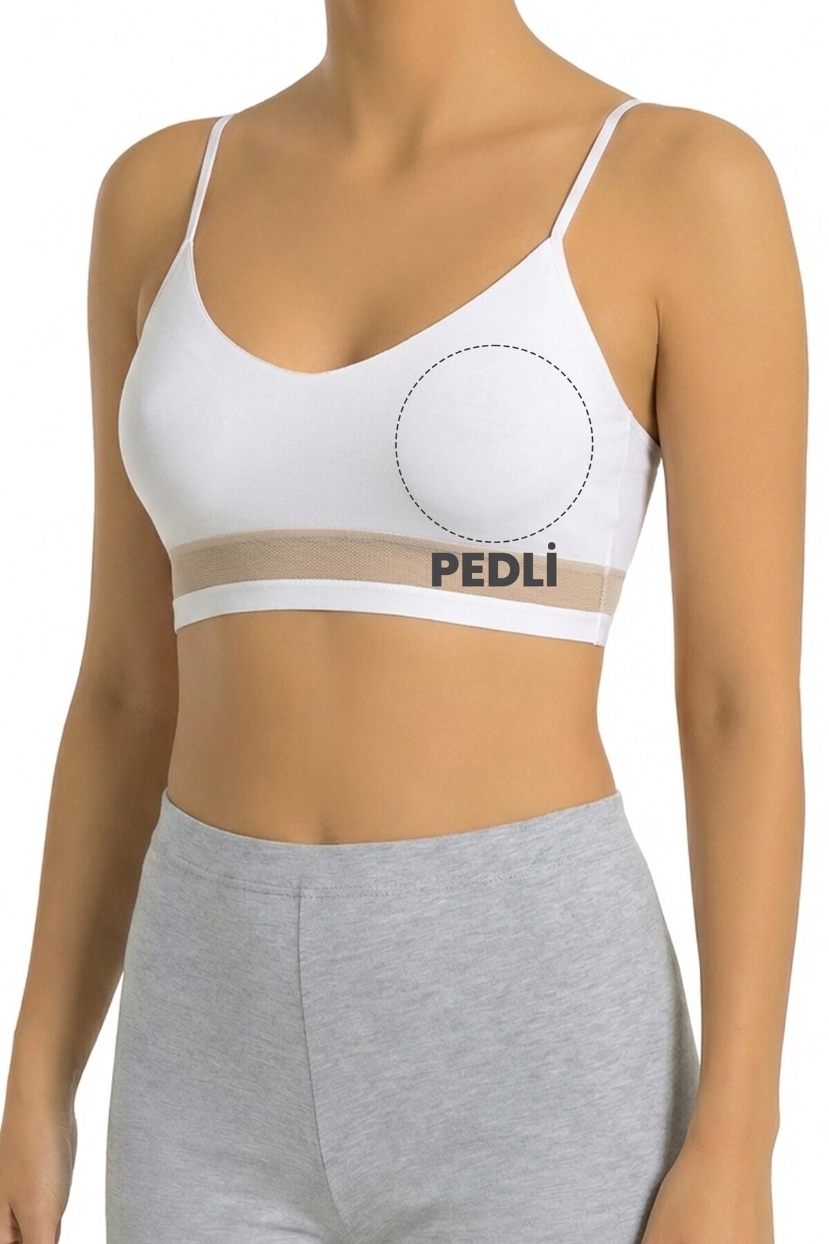 Öts Kadın Pamuklu Sütyen Pedli V Yaka Rahat Spor Kesim (6083)