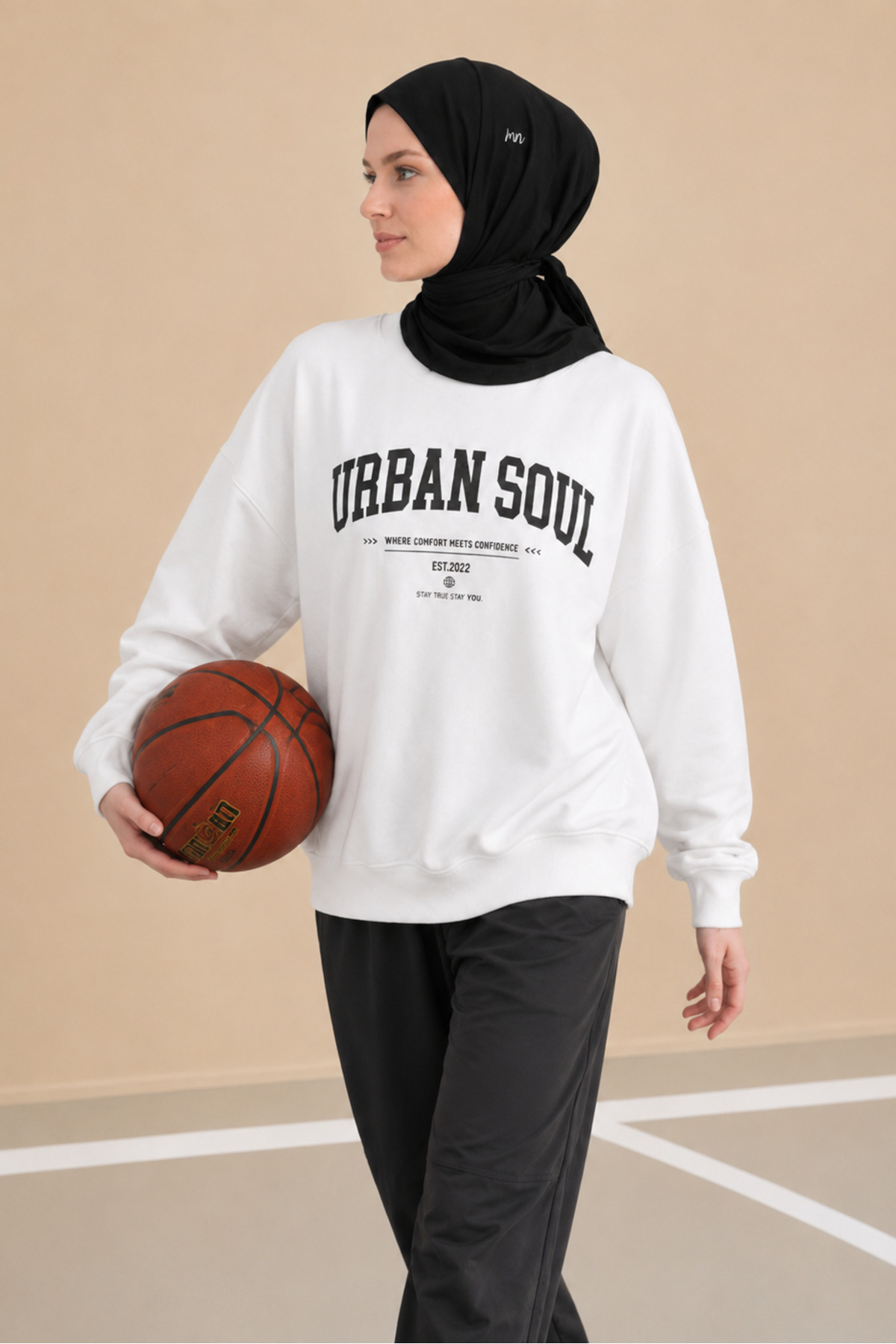 Merve Nayir Siyah Athletic Hijab Spor Tesettür Bone - Günlük ve Antrenman Kullanımına Uygun görsel 4