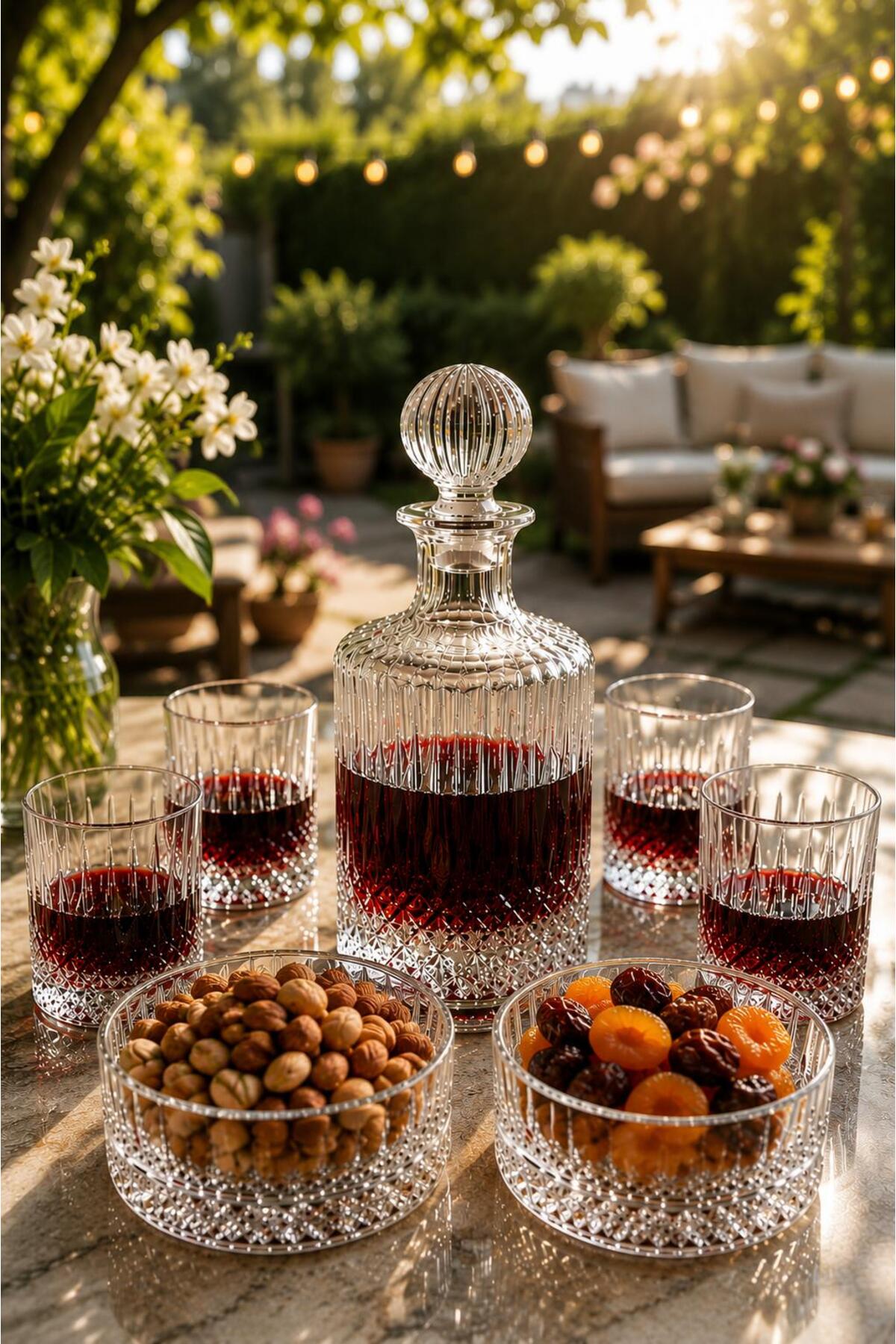 7-Piece Serving Set | 1200 cc Carafe + 4 x 285 cc Glasses + 2 x 460 ml Snack Bowls