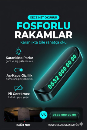 MAROKEN Araç Numaratörü Araba Park Telefon Numarası Tüm Araçlara Uyumlu Numar...