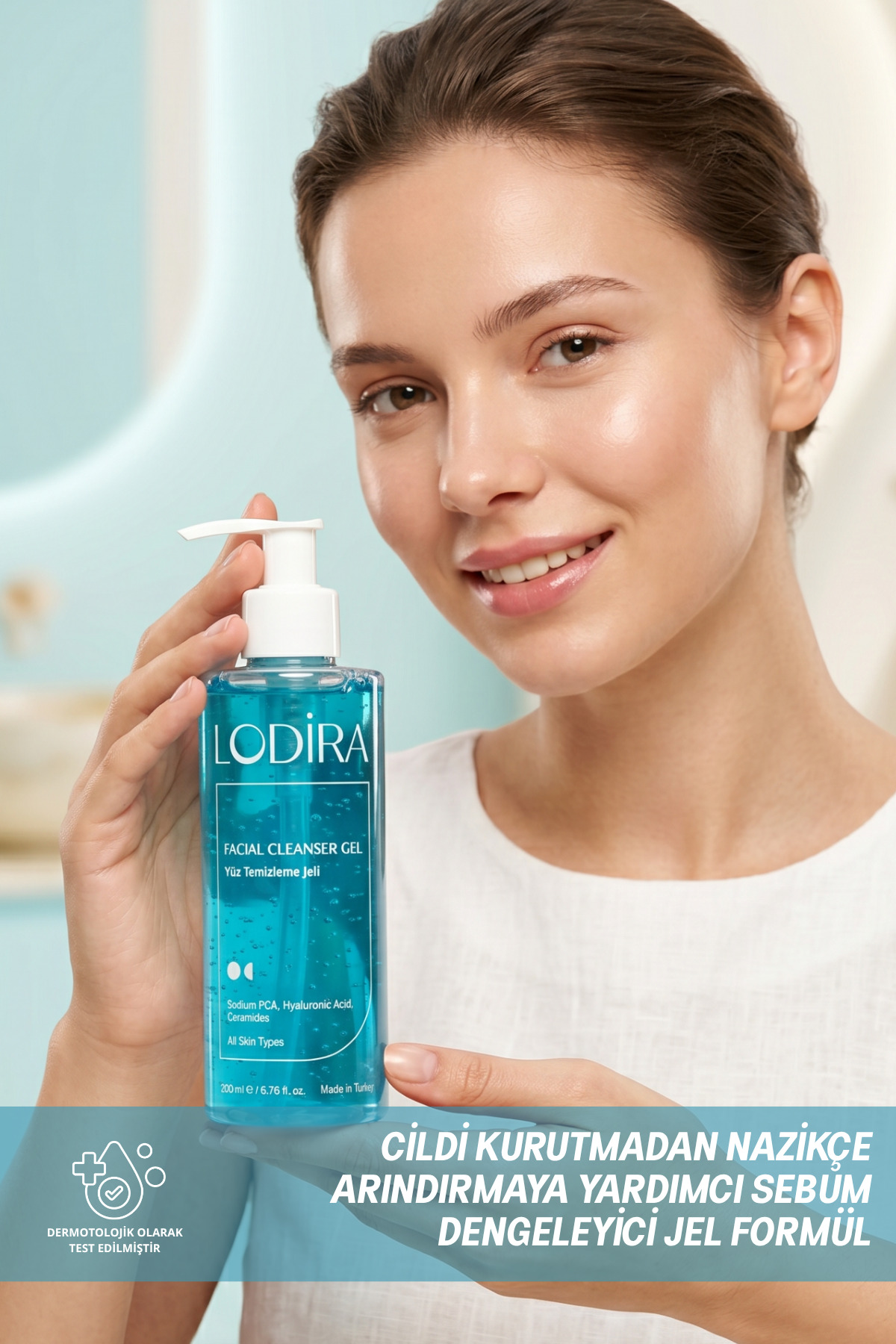 Sebum Dengeleyici, Aydınlatıcı Etkili Tüm Cilt Tiplerine Uygun Yüz Yıkama Jeli 200 ml — LDR-008 — تصویر 5 از 8