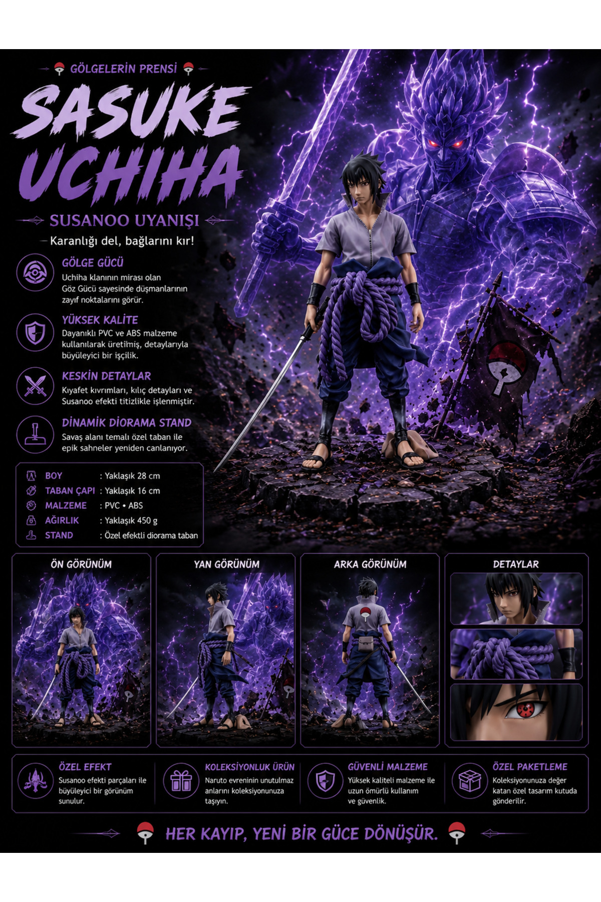 Zigver Naruto Anime Shippuden şekil Uchiha Sasuke şekilli kalıp