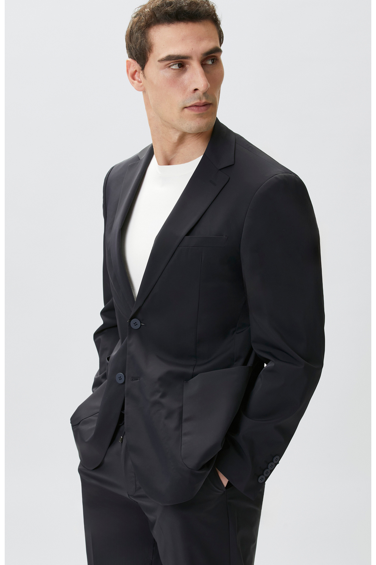 Network Lacivert Slim Fit Jogger Pantolonlu Takım Elbise görsel 5