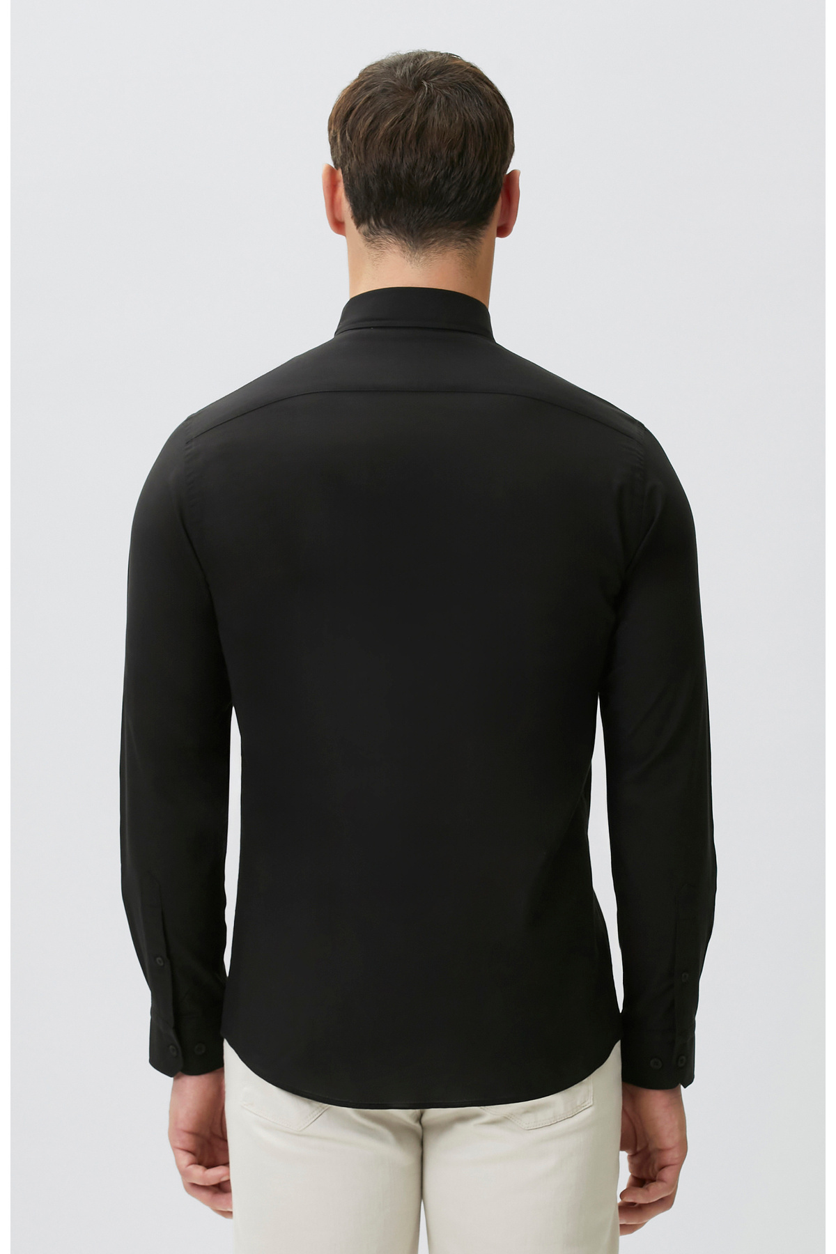 Network Slim Fit Siyah Cotton Gömlek görsel 5