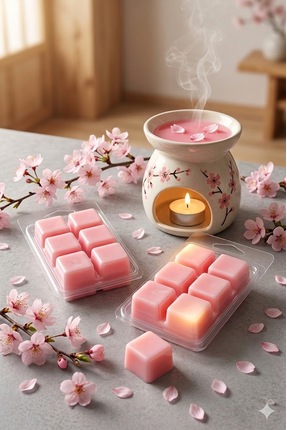 Ritüel Candles Kit By ESK Buhurdanlık Fitilsiz Mum Tütsüsü Soy Wax Melt Kiraz...