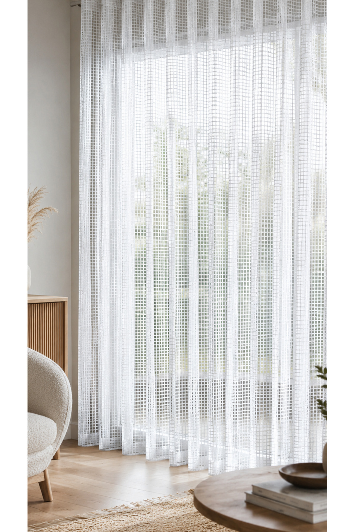 Mesh Knitted Ecru Tulle Curtain Heavy Weight 1/2 .5 MEDIUM Pleat Anti-Wrinkle Ironing Skirt LEAD FREE Suitable for Every Room