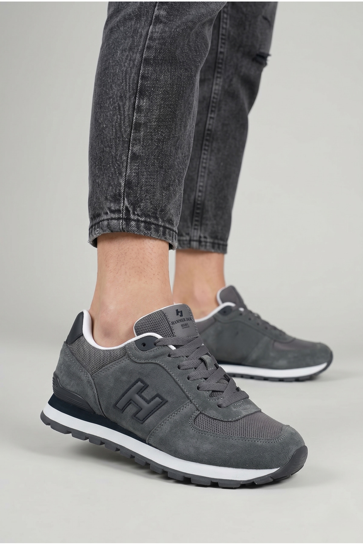 Hammer Jack Unisex Hakiki Deri Gri Peru Günlük Spor Ayakkabı