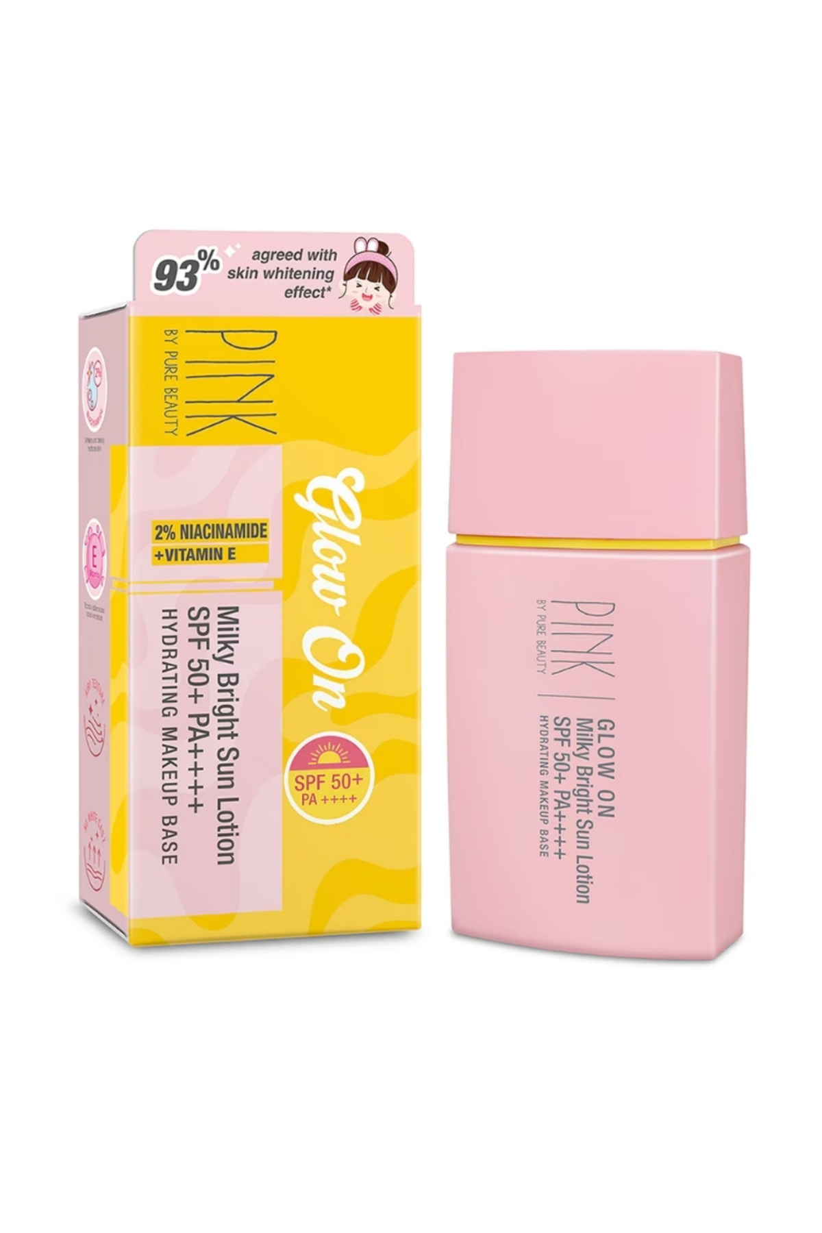 PURE BEAUTY Pink By Milky Aydınlatıcı Güneş Losyonu SPF50 50 ml — 4894819893948