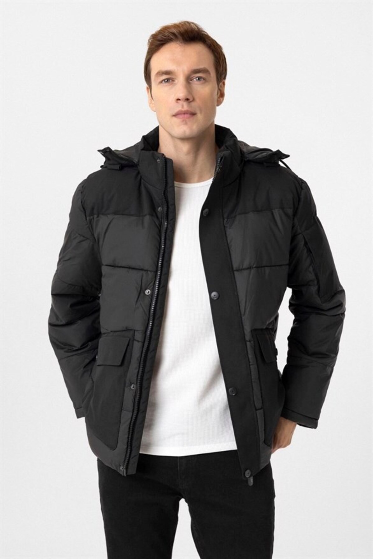 SÜVARİ Siyah Slim Kapitone Mont görsel 2